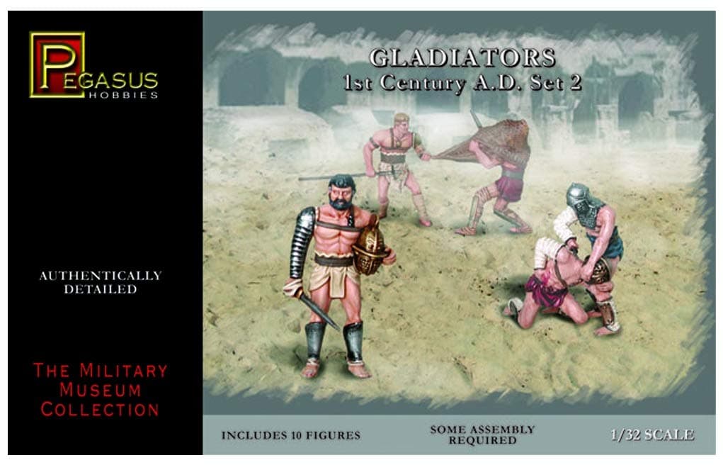 Gladiators 1st Century A.D. (Set 2) - 1:32 Plastic Kit by Pegasus Hobbies