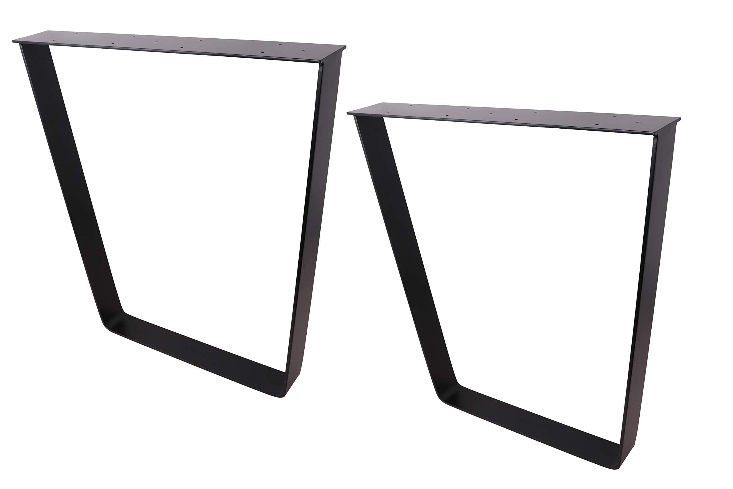 2 x 28" Trapezoid Shaped Dining Table Legs, Heavy Duty Inverted trapezoidal Steel table legs, Office Table Legs,Computer Desk Legs,Industrial kitchen table legs,Country Style Table Legs,Set of 2,Black