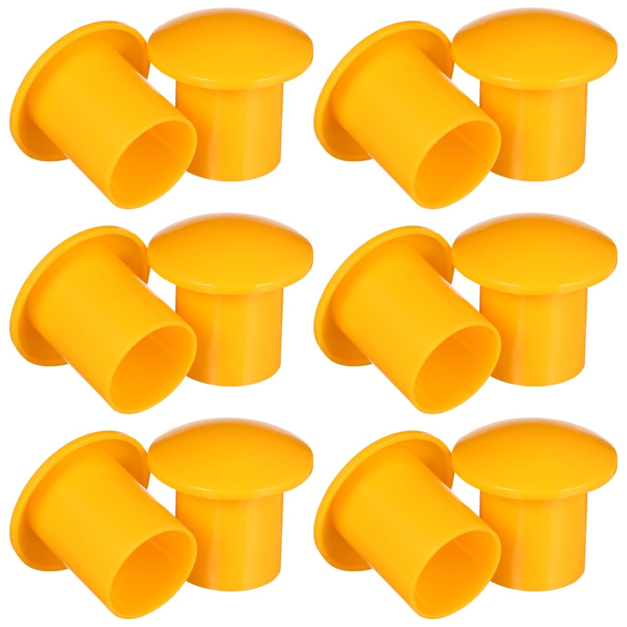 UKCOCO 30 pcs Rebar Safety Caps: 35 mm Yellow Mushroom Rebar Cap for 16-25 mm Steel Bar and Larger Garden Cane