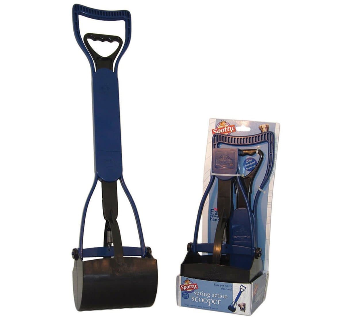 Spotty Spring Action Potty Scooper, Large (Black & Blue)