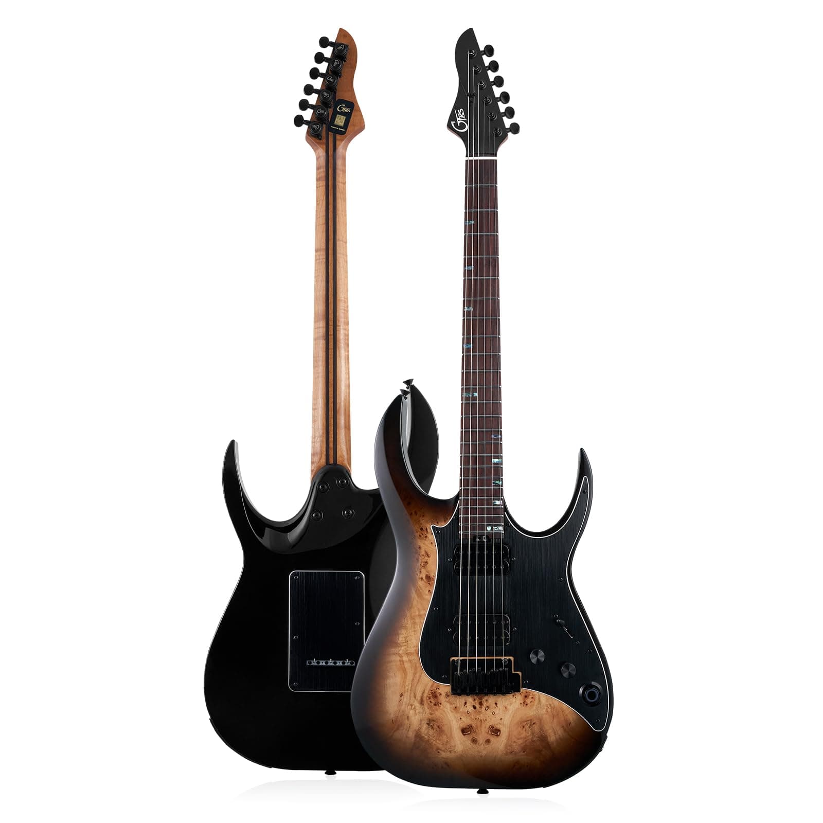 GTRS M810 Smart Electric Guitar with Effect Intelligent System, Practice Guitar Kit Humbucking Pickups, 2 Point Bridge Right Hand for Beginner, Performance, Natural Burst