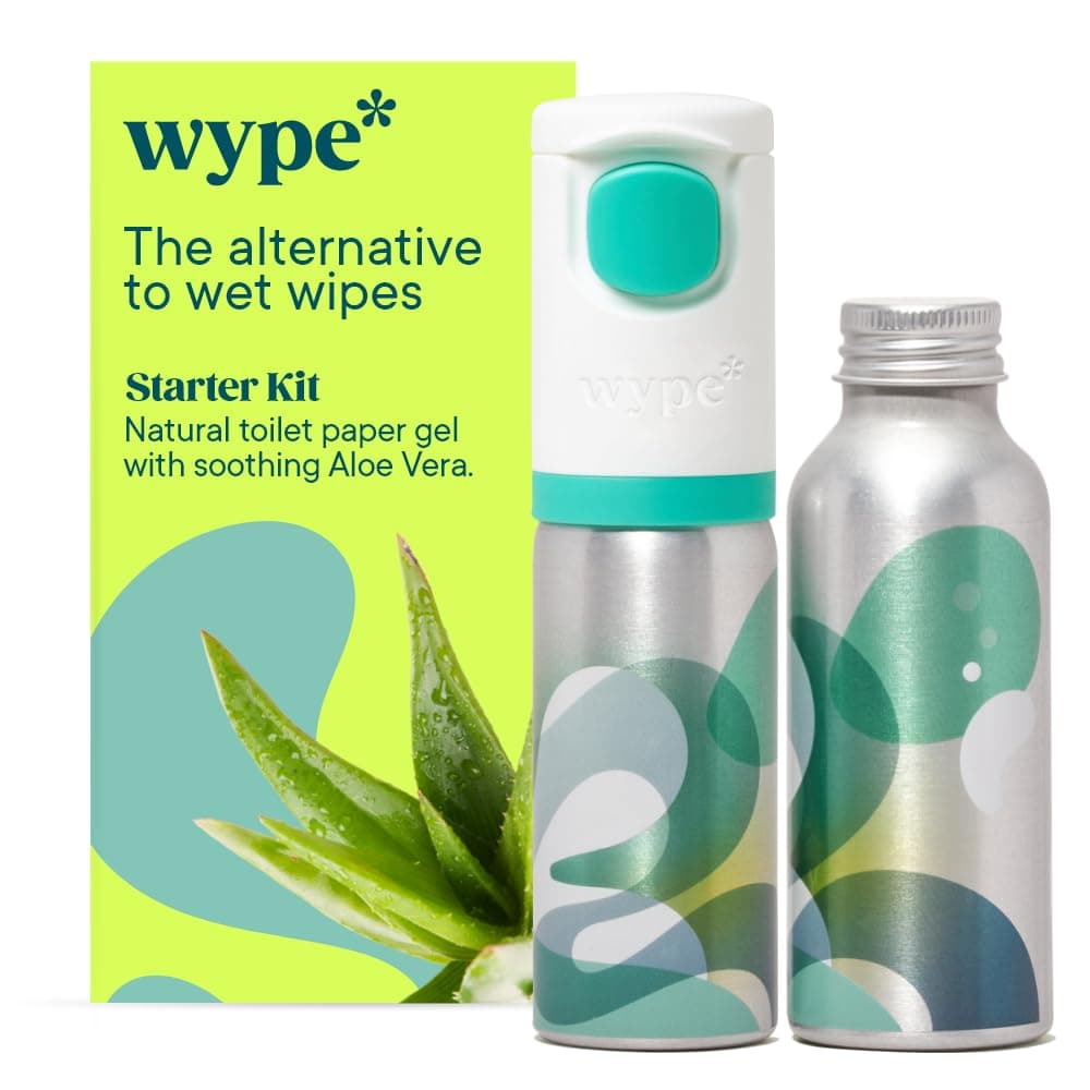 Wype | Starter Kit & Refill Bundle | Toilet Roll Gel | Flushable Wet Wipe Alternative | Holiday Essentials | 1 x Applicator + 2 x Refills (100ml) | 500 Wipes