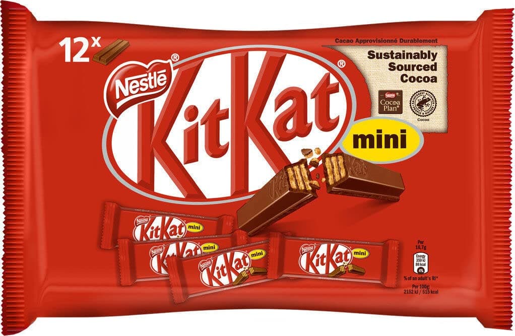 Nestle Kitkat Mini Milk Chocolate Inside With Crispy Wafer 12 × 16.7 Grams (Imported)