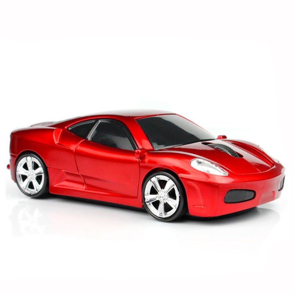 Sport Car Shape Computer Mice 2.4ghz Wireless Mouse 1600dpi Optical Gaming Mice (Red)