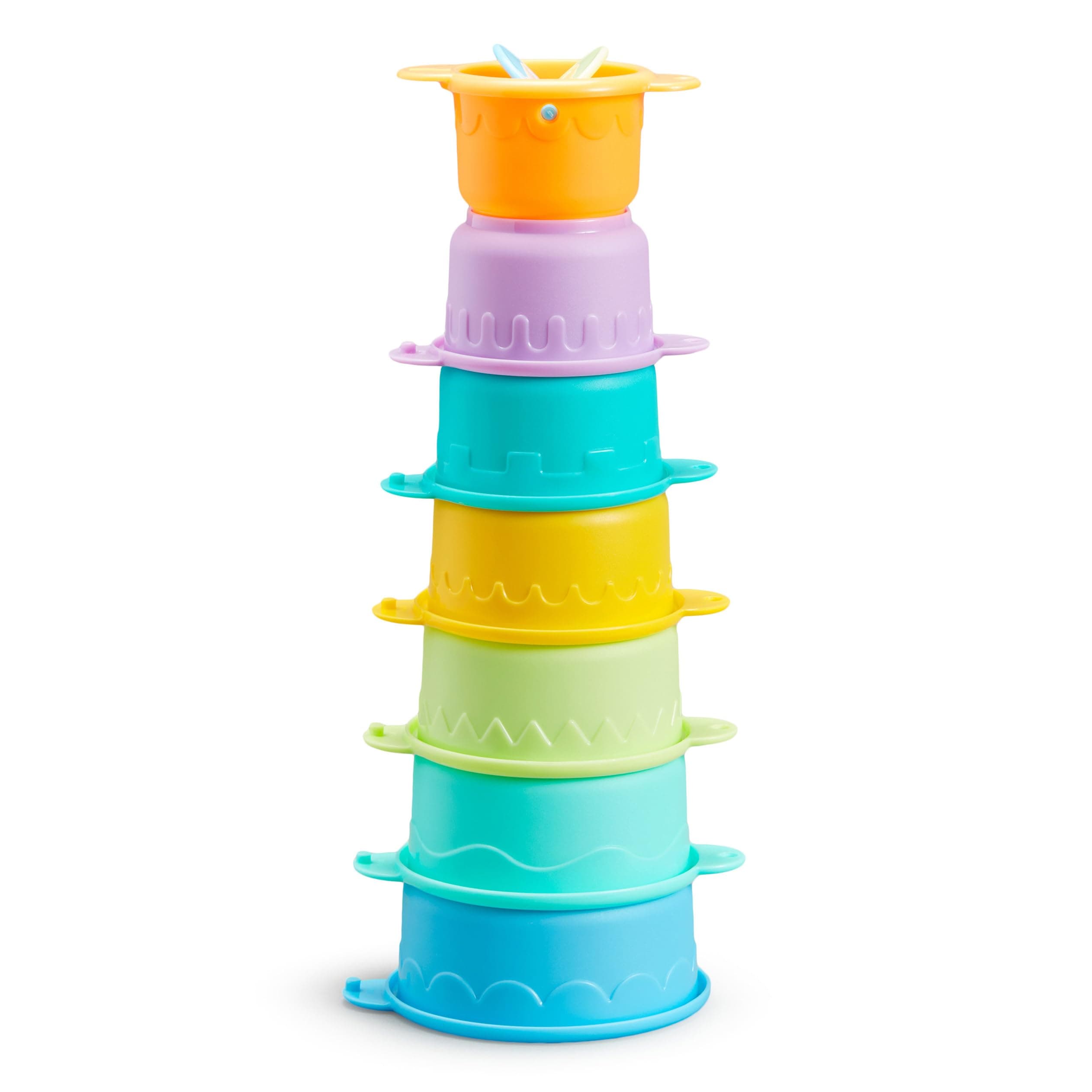 Munchkin Connect-A-Cup Bath Toy, Stacking and Straining Cups for Baby and Toddler