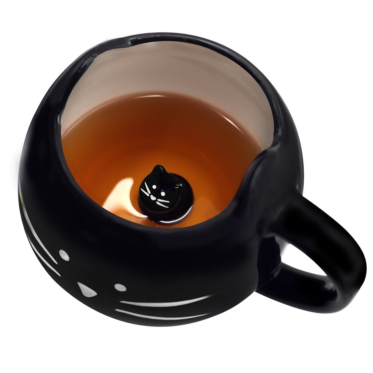 Cute Ceramic Cat Coffee Mug 12 oz Cat Lovers Kitty Tea Mugs Gifts for Women Girls Black