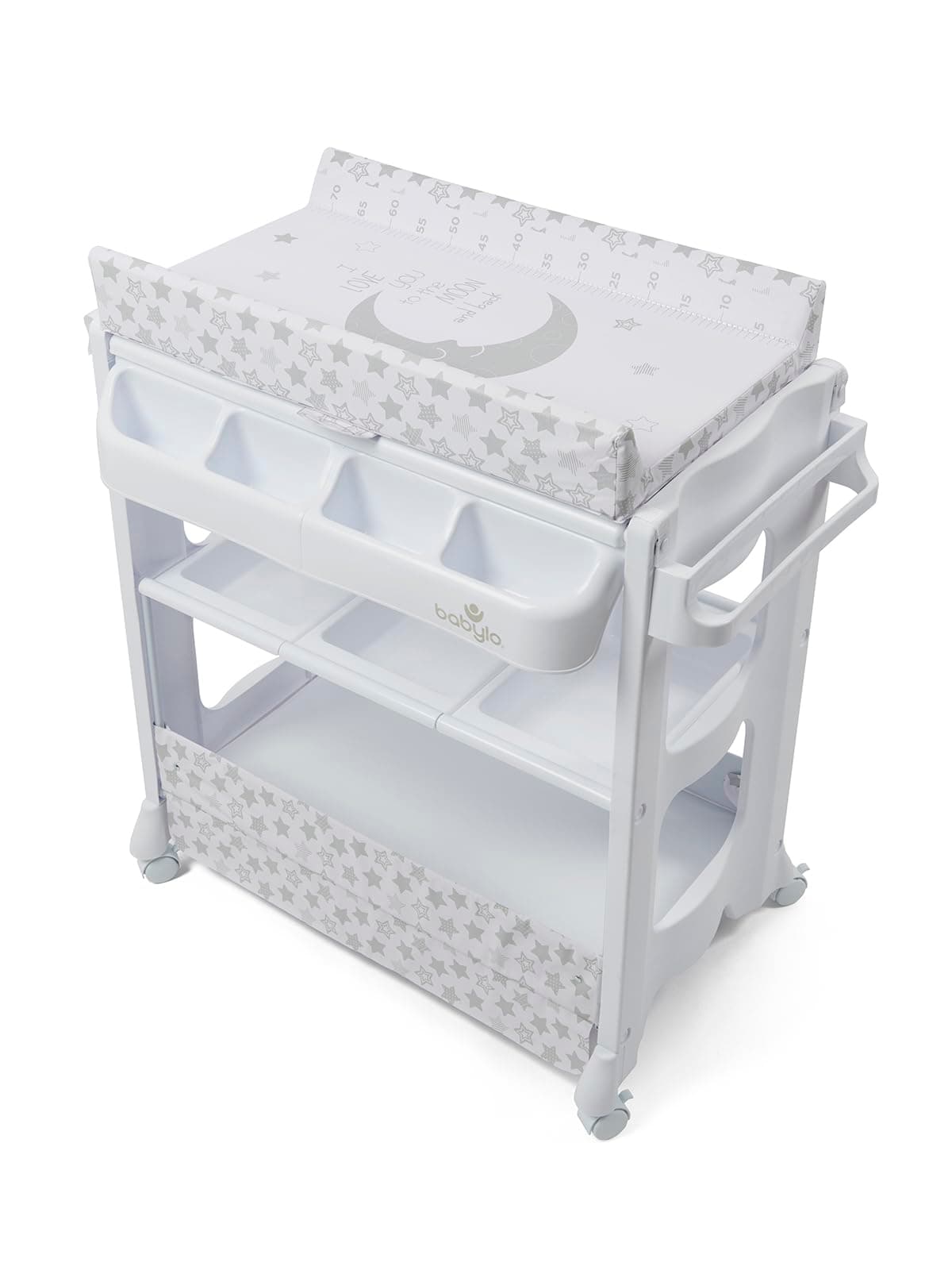 BABYLO Smart Changer with Bath Unit with Clever and Convenient Storage, Metric Moon and Stars