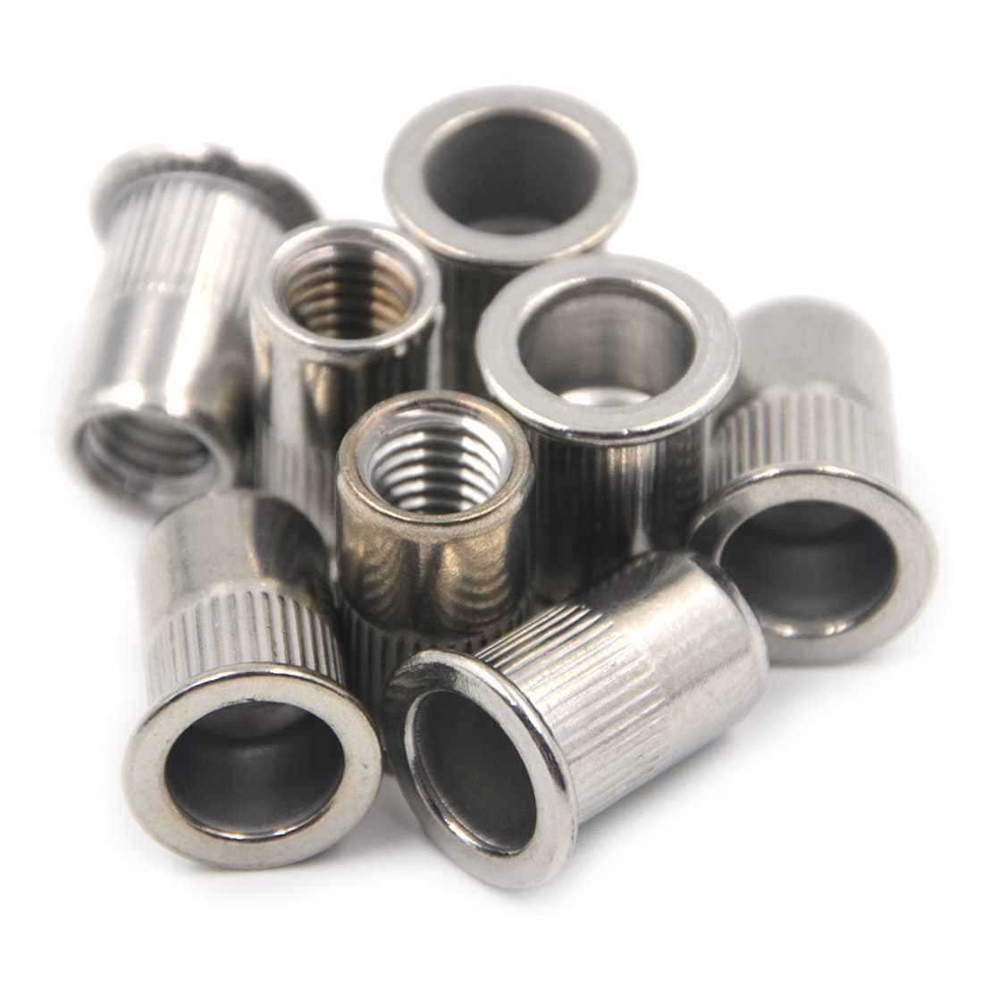 20pcs M8 Stainless Steel Rivnut Insert Nutsert Flat Head Rivet Nut Threaded Multi