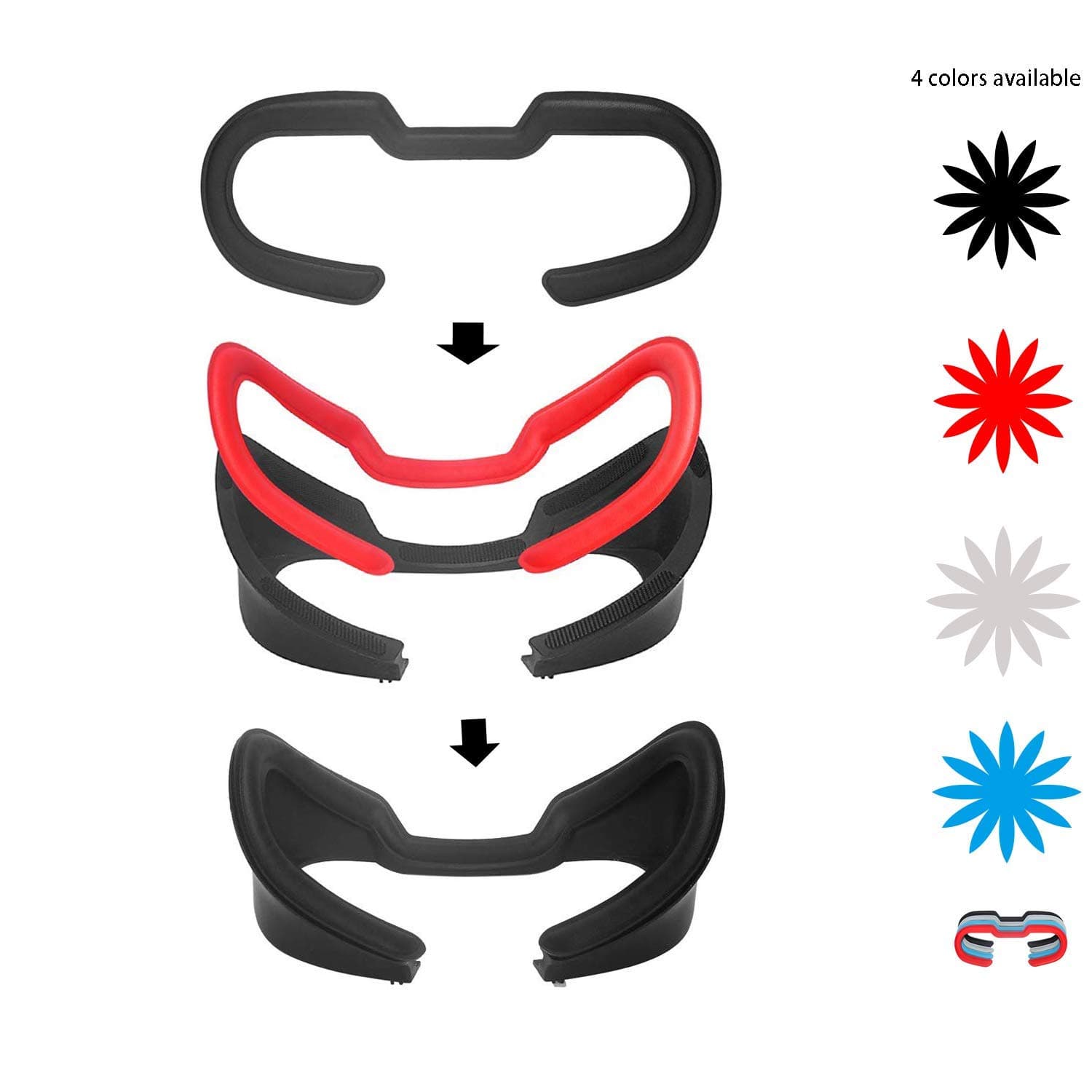 VR Face PU Leather Facial Interface Foam Cover Pad Replacement for Oculus Rift