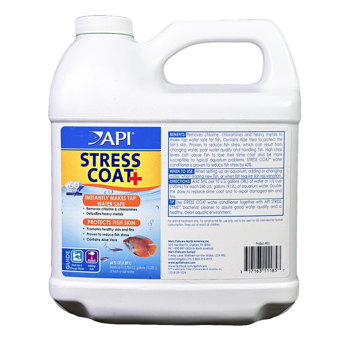 STRESS COAT Aquarium Water Conditioner 64-Ounce Bottle
