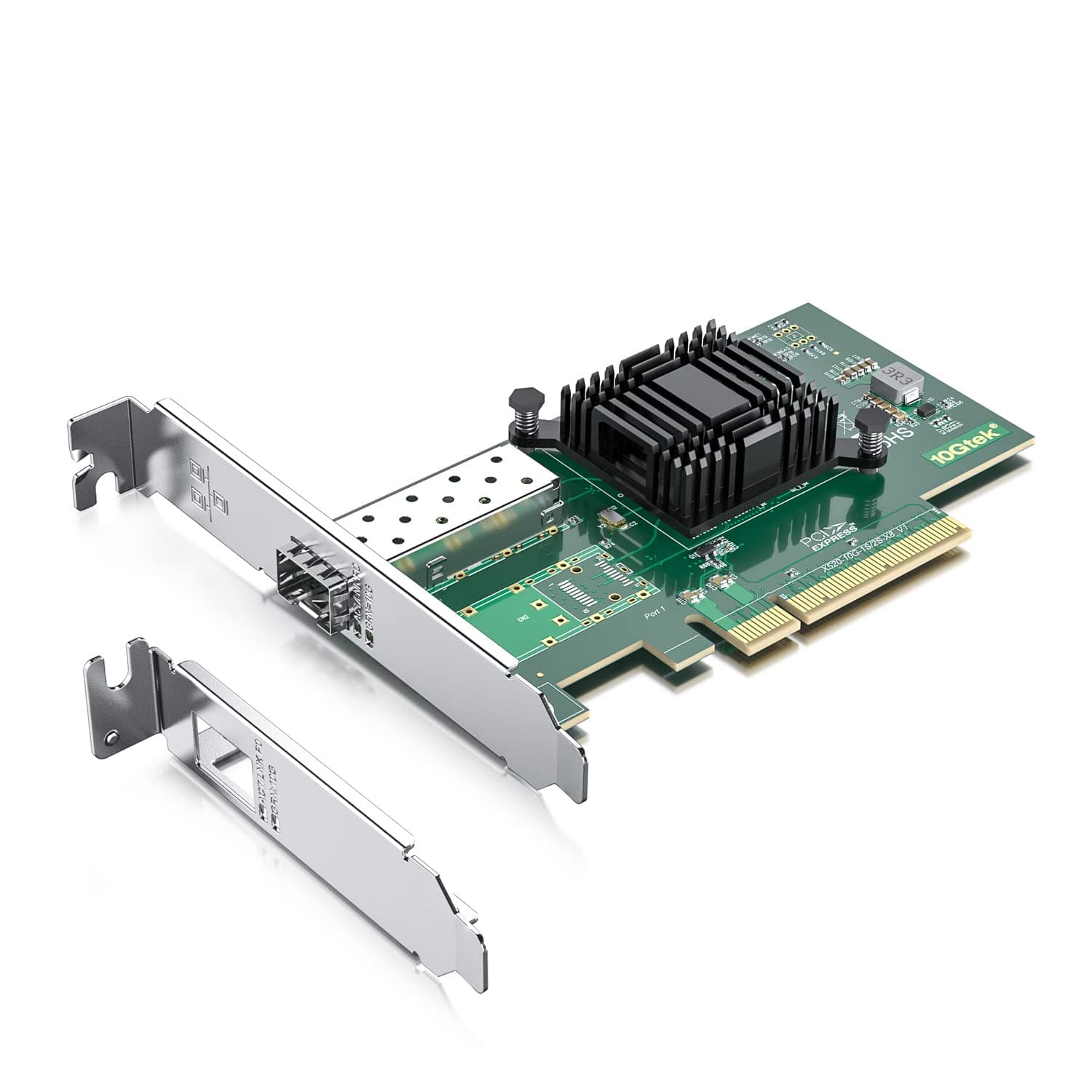 10GbE PCIE Network Card for Intel X520-DA1, 82599EN Chip, Single SFP+ Ports, 10Gbit PCI Express x8 LAN Adapter, 10Gb NIC for Windows Server/Linux/VMware
