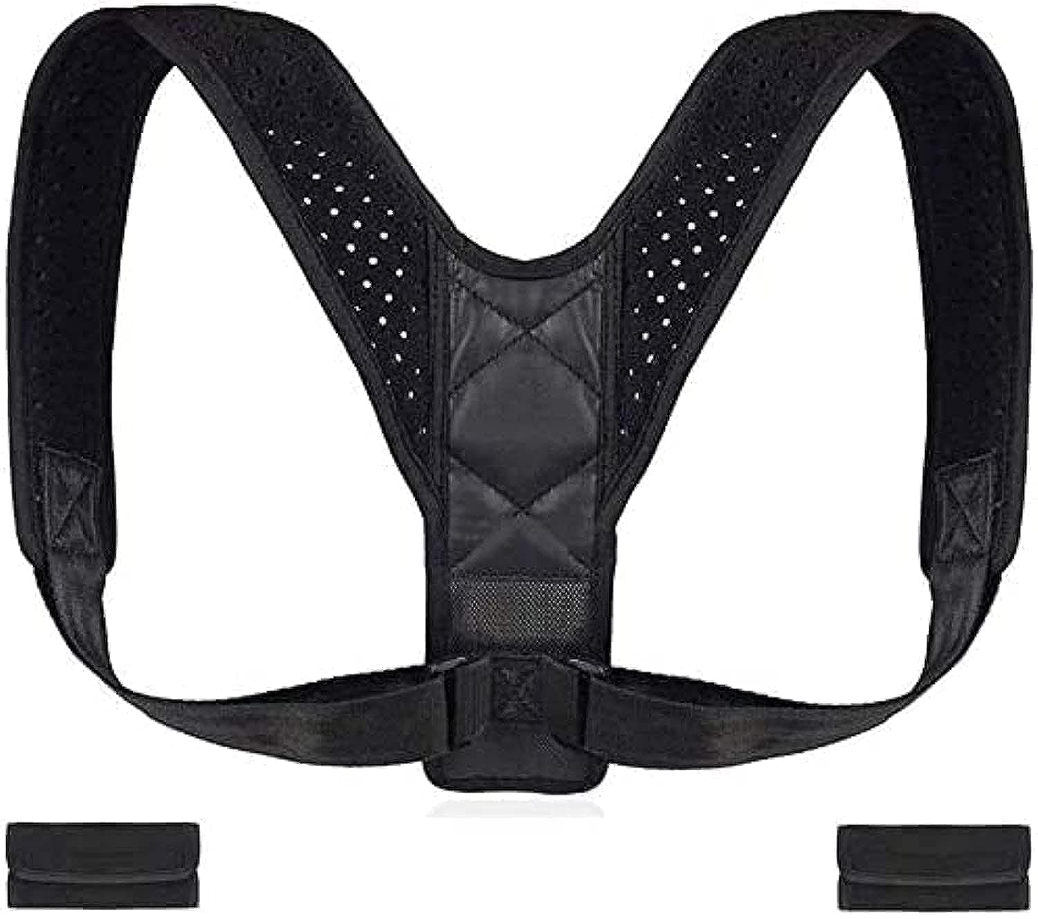 Pritzker Back Support Posture Corrector for scoliosis, Back Brace, Posture Corrector for Women & Men-Fully Adjustable Back Brace, Comfortable Posture Support for Back Neck and Shoulder Relief (Black)