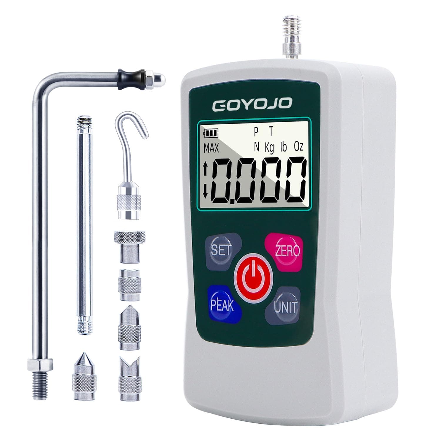 500N Digital Force Gauge High-Precision Trigger Pull Gauge for Tension & Compression Testing (N, kg, lb, oz) Push-Pull Meter with Real-Time/Peak/First Peak Modesfor Quality Control & Material Testing