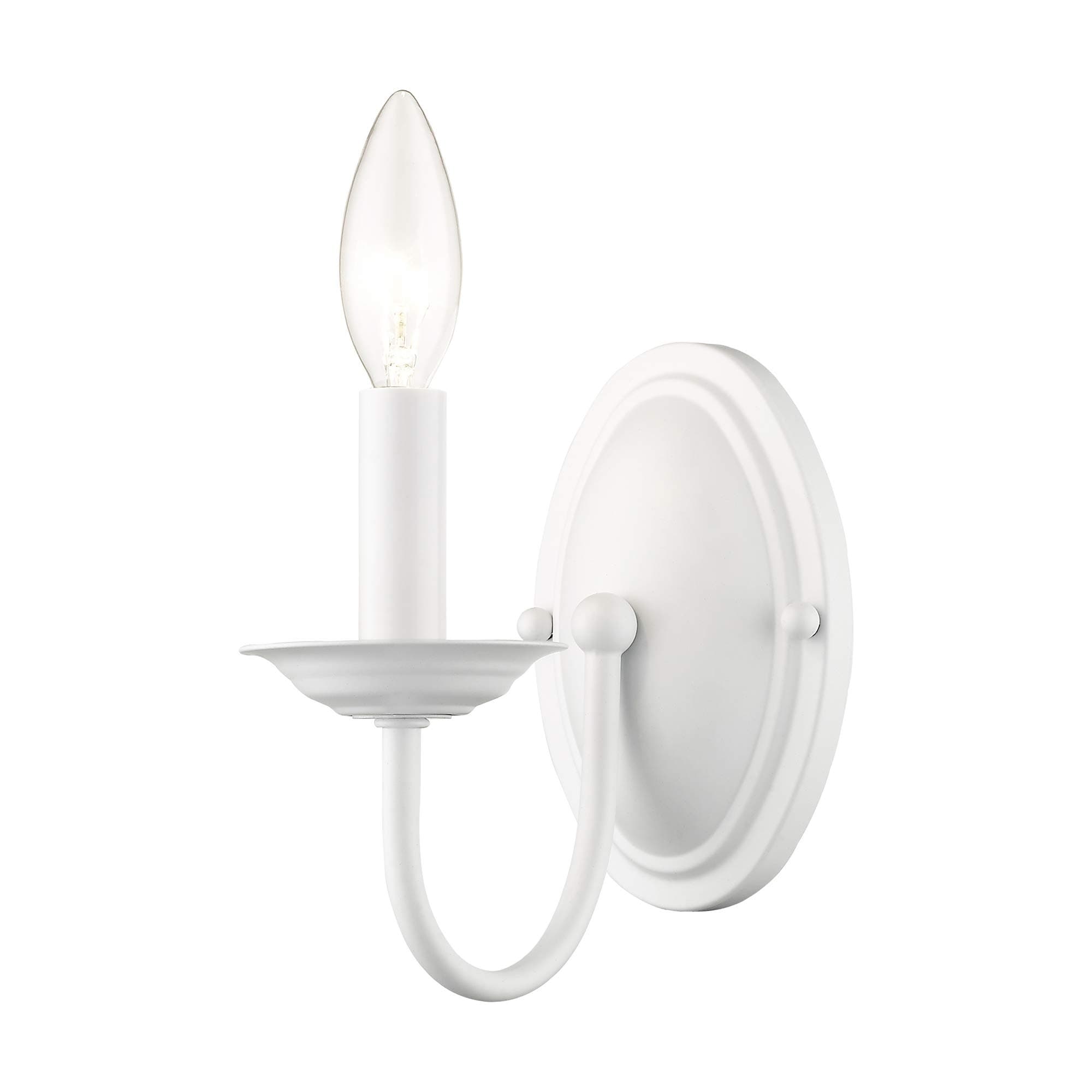 Lighting 4151-03 Williamsburg 1-Light Wall Sconce, White