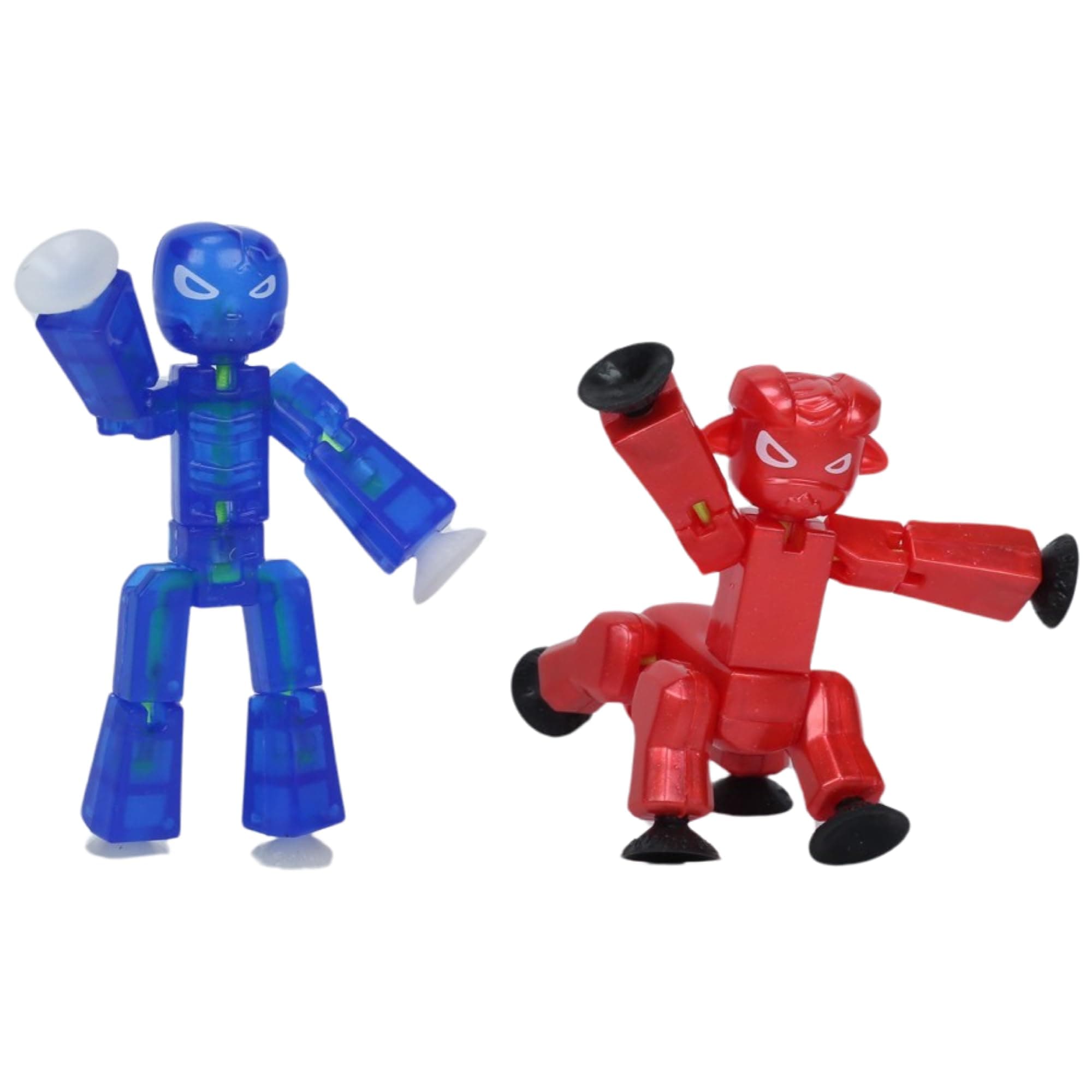 StikBot Dual Pack - Includes 2 StikBots - Collectible Action Figures, Stop Motion Animation, Ages 4 and Up (Indigo Clear Blue (Grim) + Red Chrome (Kyron))