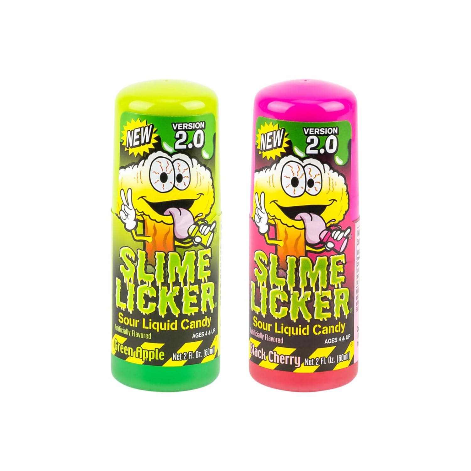 Slime Candy Lickers 2.0 – Sour Liquid Candy, Green Apple & Black Cherry Duo, 2 Pack (2 oz Each)