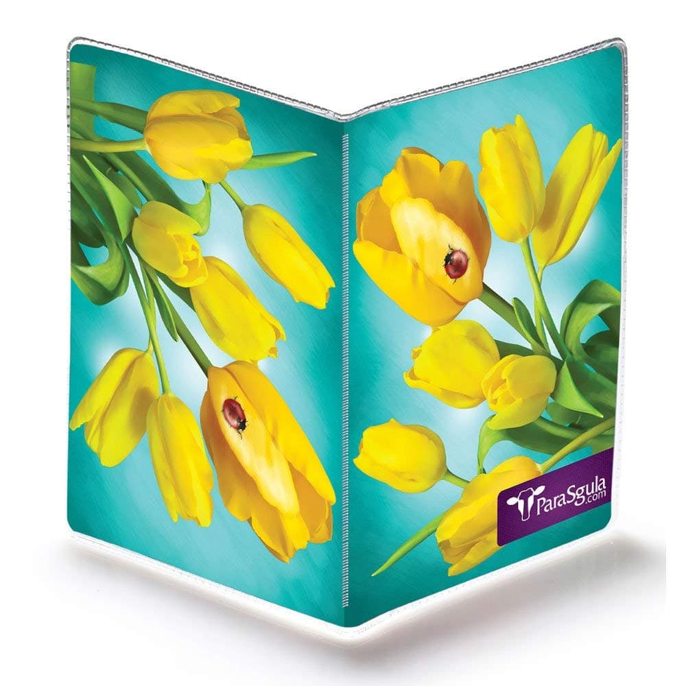 Design Passport Case Cover Ladybug & Flower Pattern Durable PVC Passport Holder