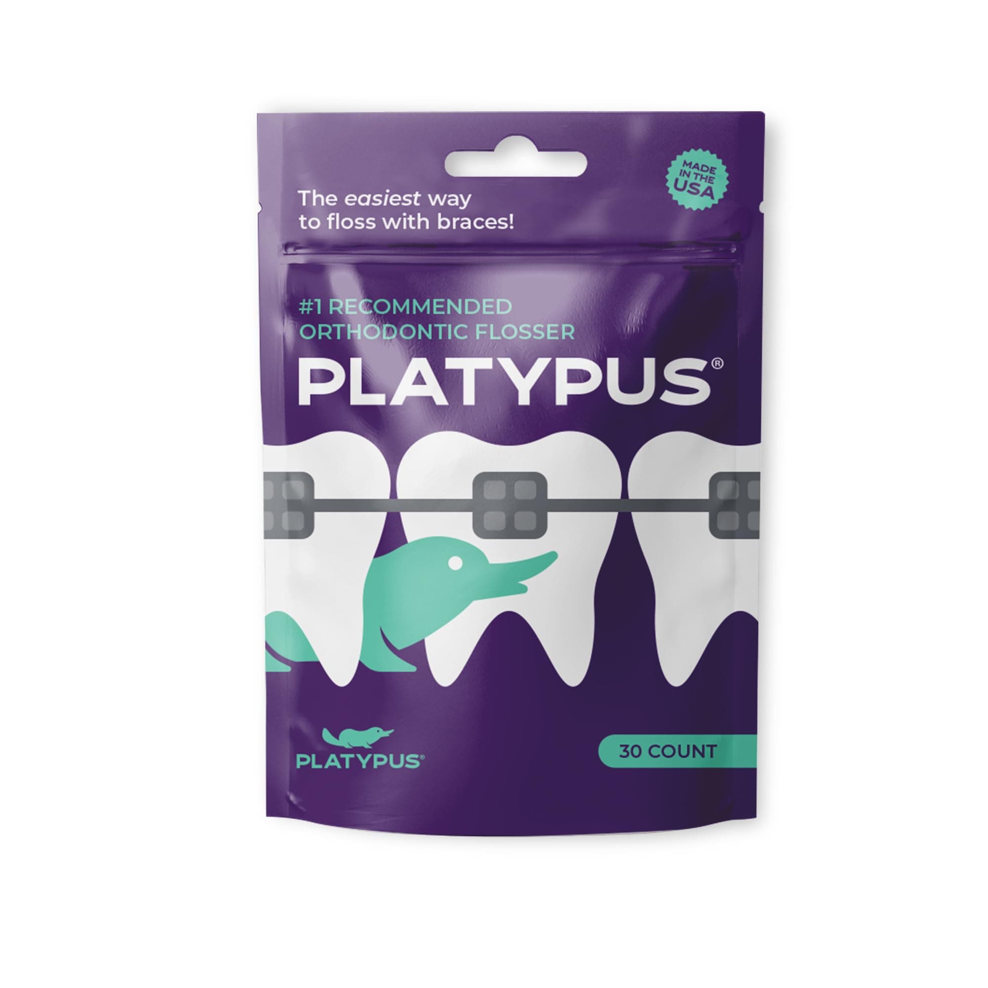 Platypus Orthodontic Flosser Bag, 30 Count