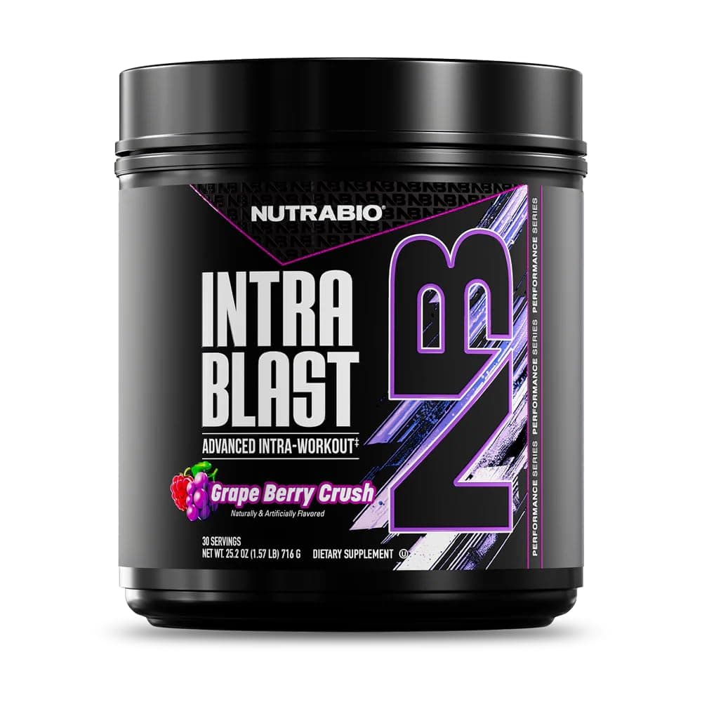 Intra Blast and Pre-Workout Powder - Advanced Electrolyte Performance Drink - Amino Acid Recovery, EAA/BCAA Formula - Non-GMO and Gluten Free - Grape Berry Crush - 30 Servings