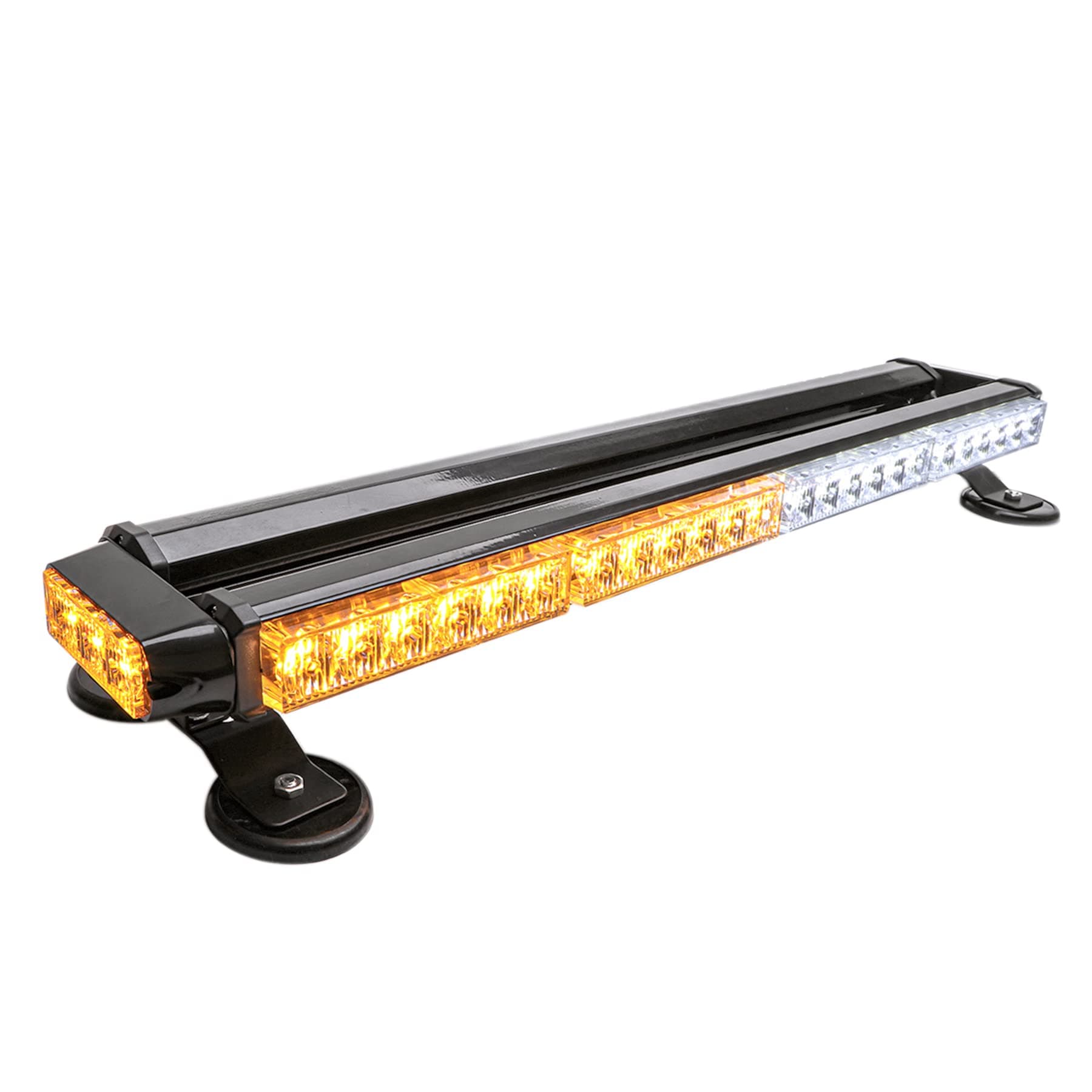 26.5" Amber White 54 LED Light Bar Double Side Emergency Warning Flash Strobe Light Traffic Advisor with Magnetic Base