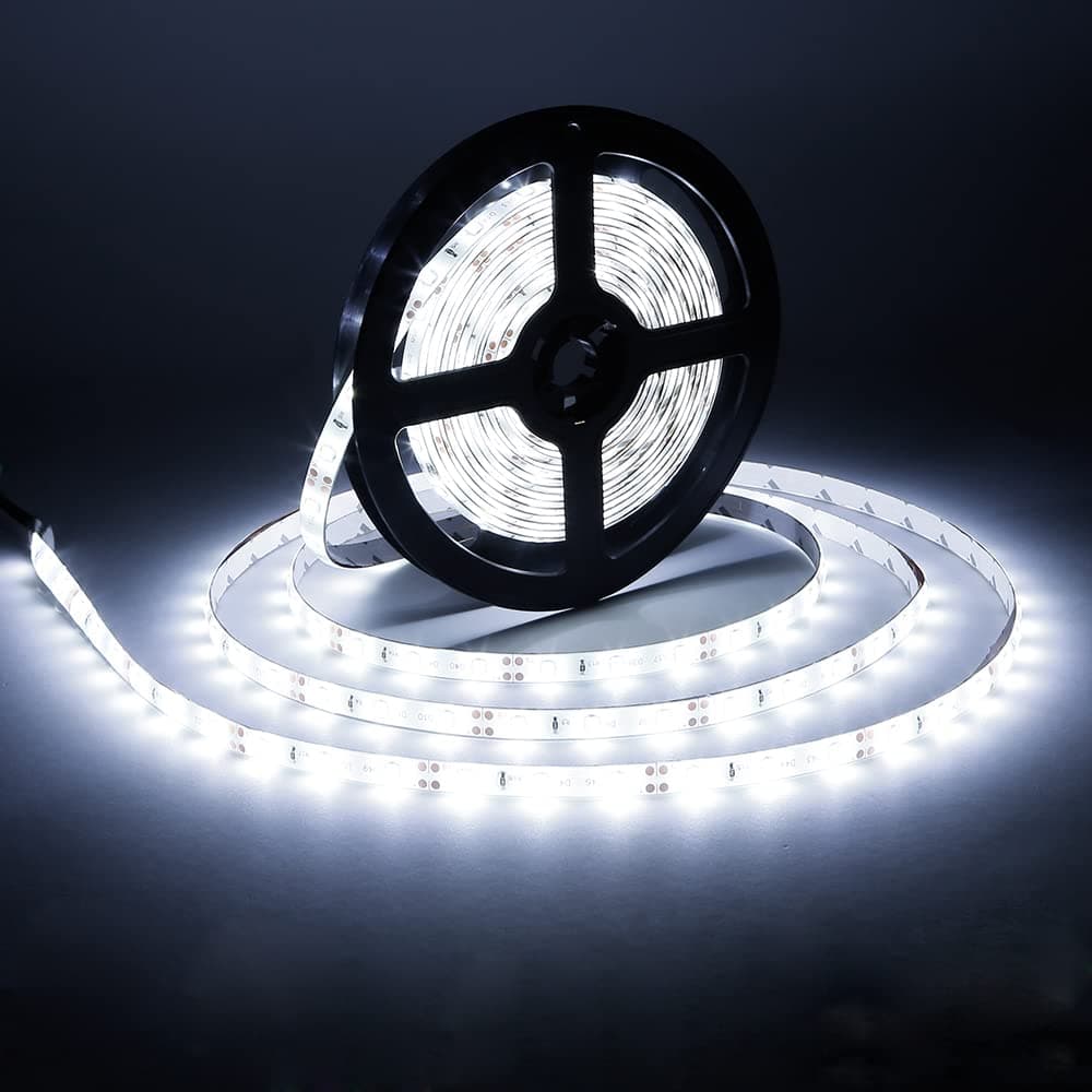 Sumaote 16.4ft Dimmable Led Strip Lights Kit, 300 Units 2835 LEDs, 12V Cold White Under Cabinet Lighting Strips, Bluetooth Controlled by APP, Brightness Adjustable, Timer Funtion