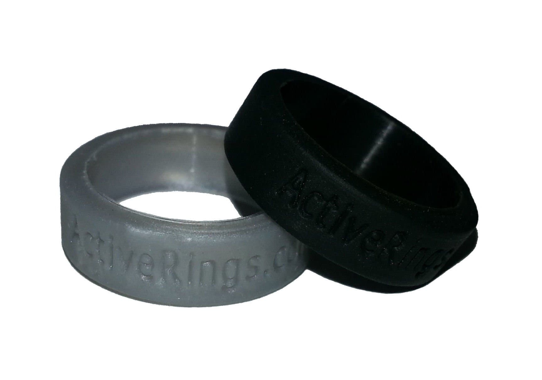Active Rings (silver and black, fits U.S. sizes 9 - 10 1/2)