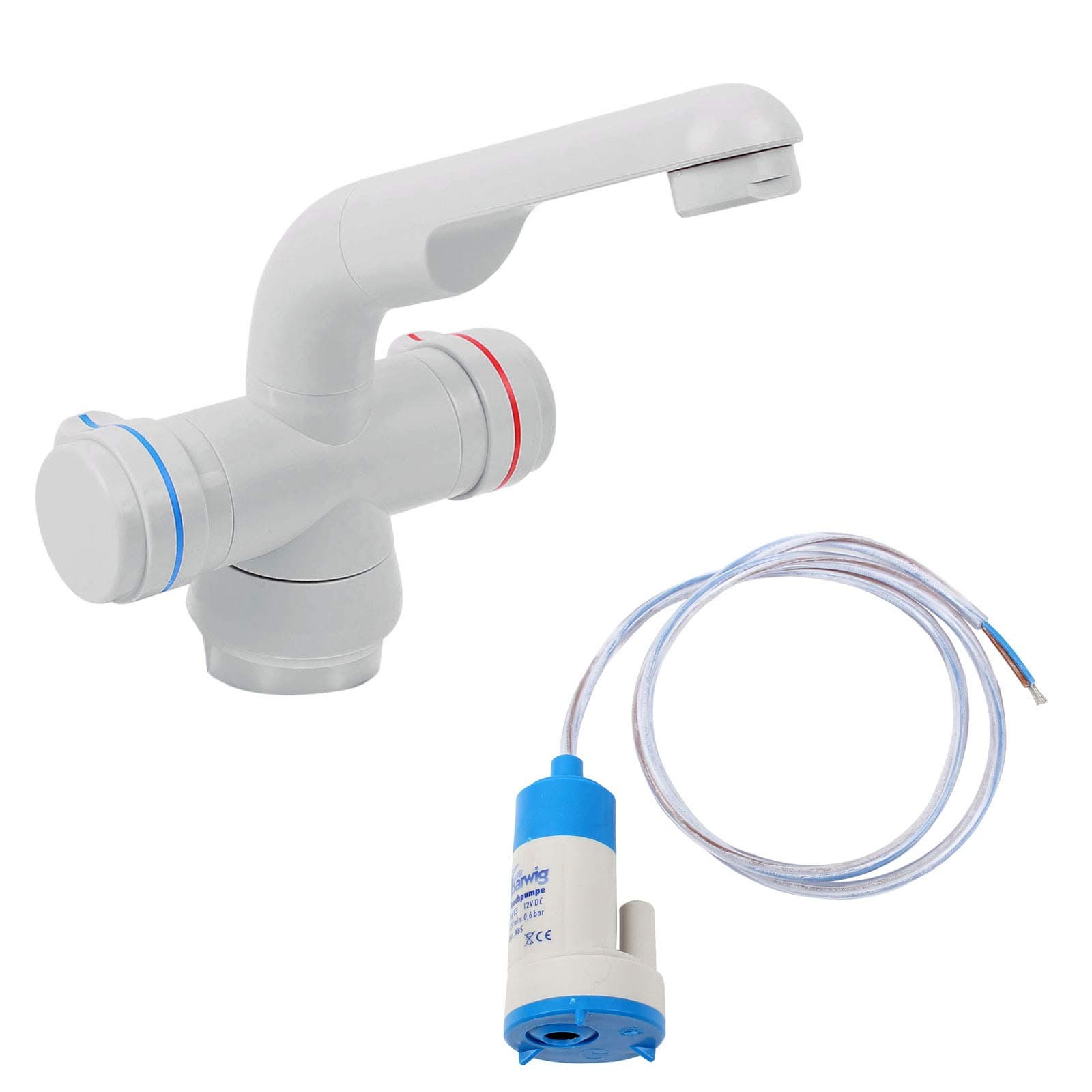 Compact Caravan Mixer Tap ABS Plastic Height: Diameter 34 mm 10 Bar 3 Inch Thread 100 g Including Submersible Pump