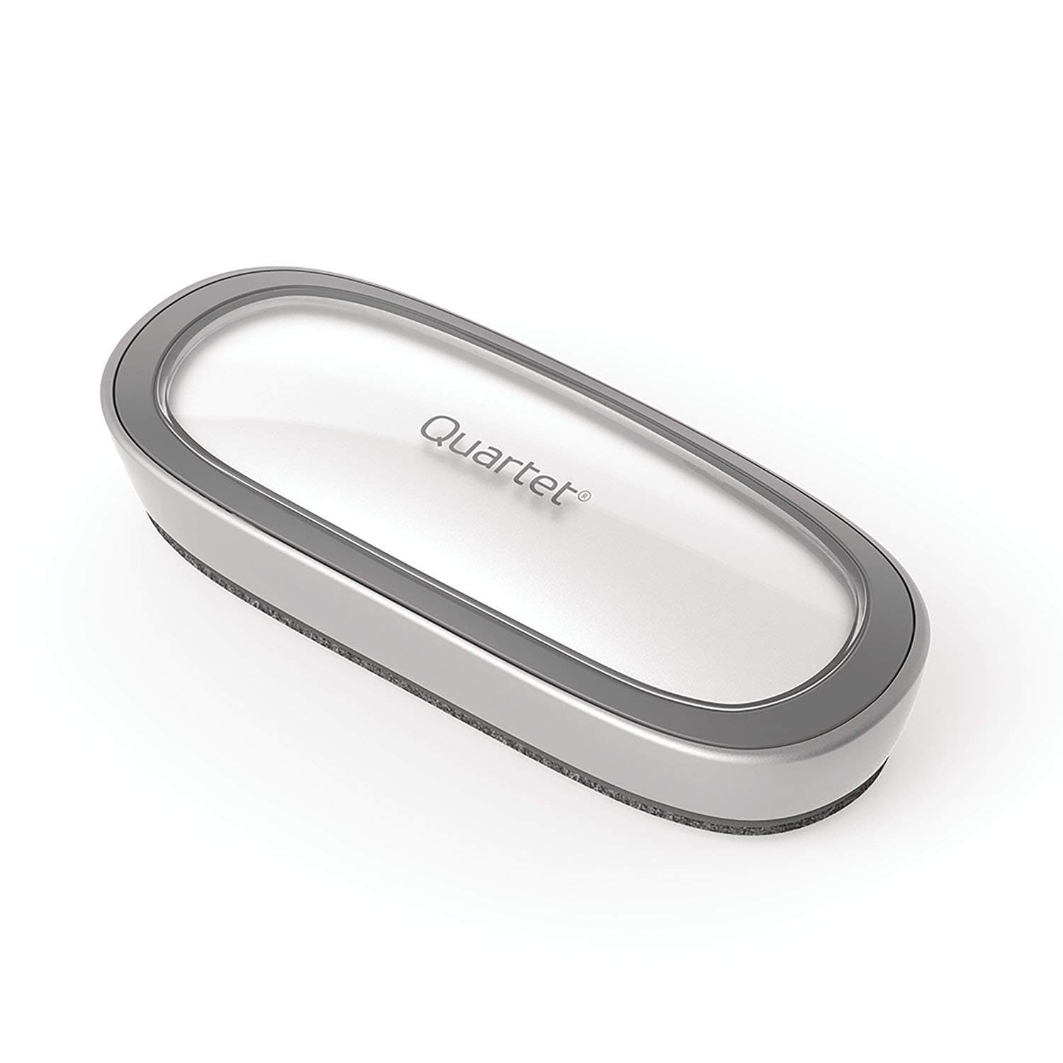 White Board Dry Erase Board Eraser, 6" x 2-3/8", Premium Max Clean for Dry Erase Markers, Includes Magnetic Caddy Holder, Home School Supplies & Home Office Accessories, Silver (DFEB5)