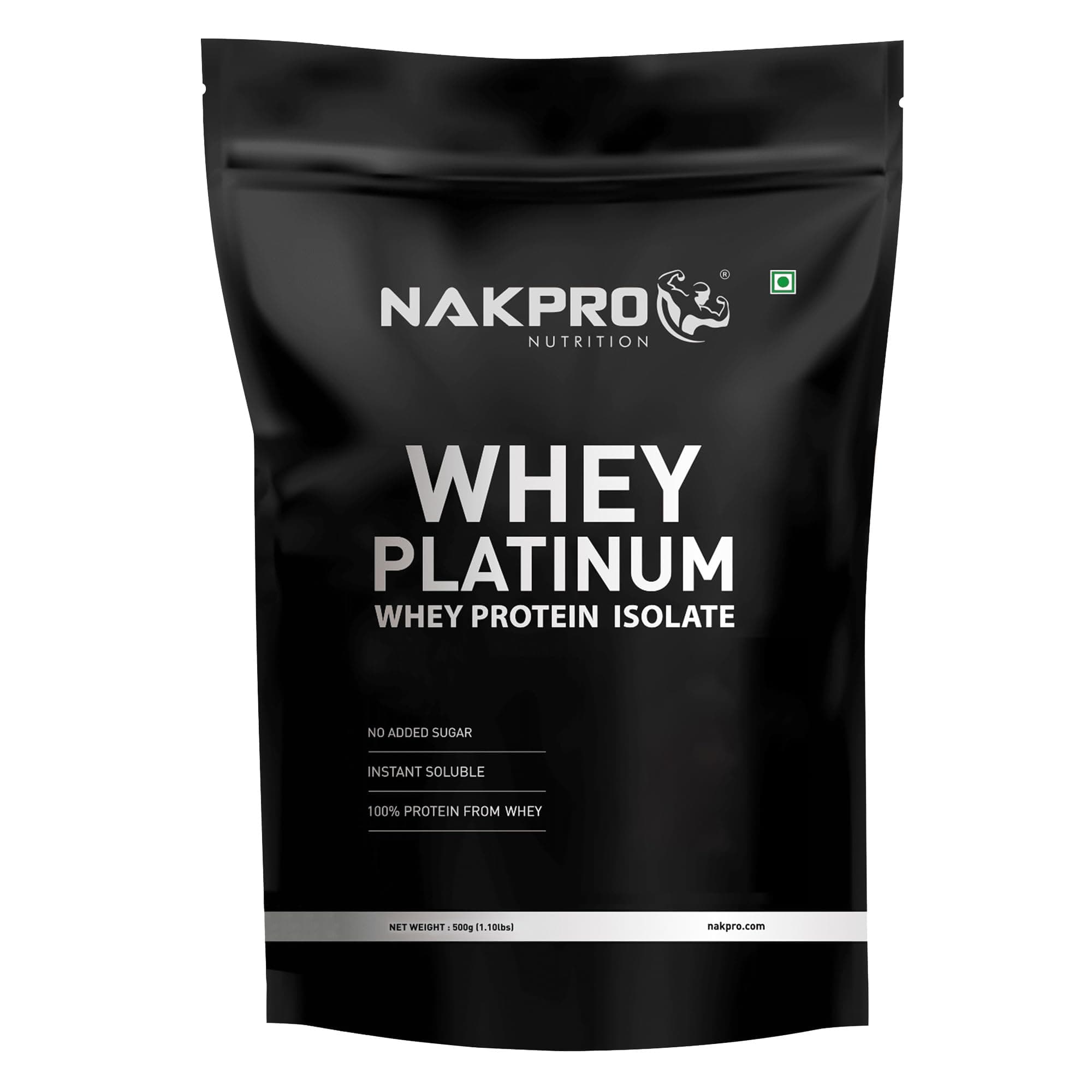 NAKPRO NUTRITION Platinum Whey Protein Isolate | 500g Mango | 28g Protein| Trustified Certified