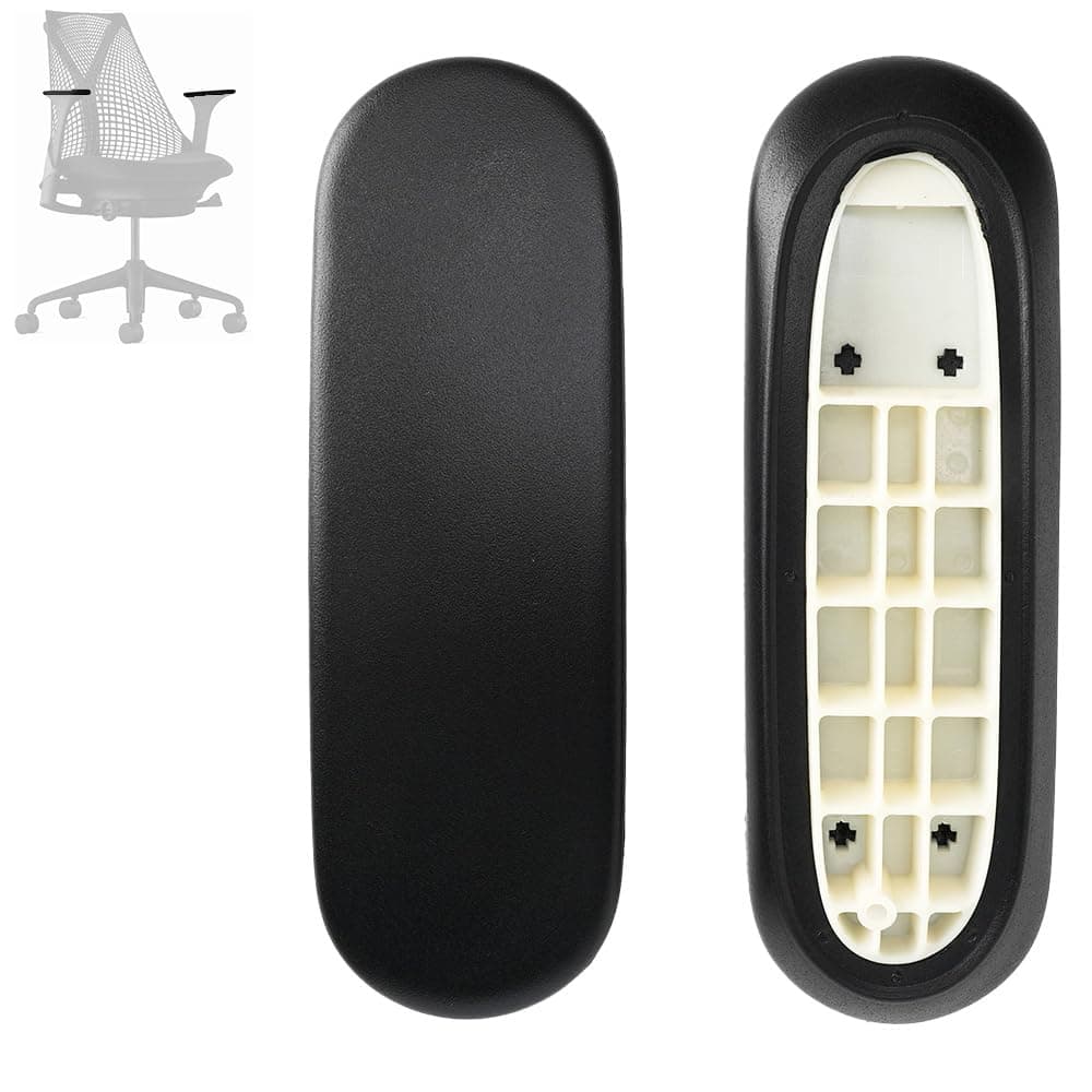 MingYi.office Arm Pads Caps Replacement for Herman Miller Fixed and Height Adjustable Armrest Sayl Office Chair, Black Vinyl (1-Pair)