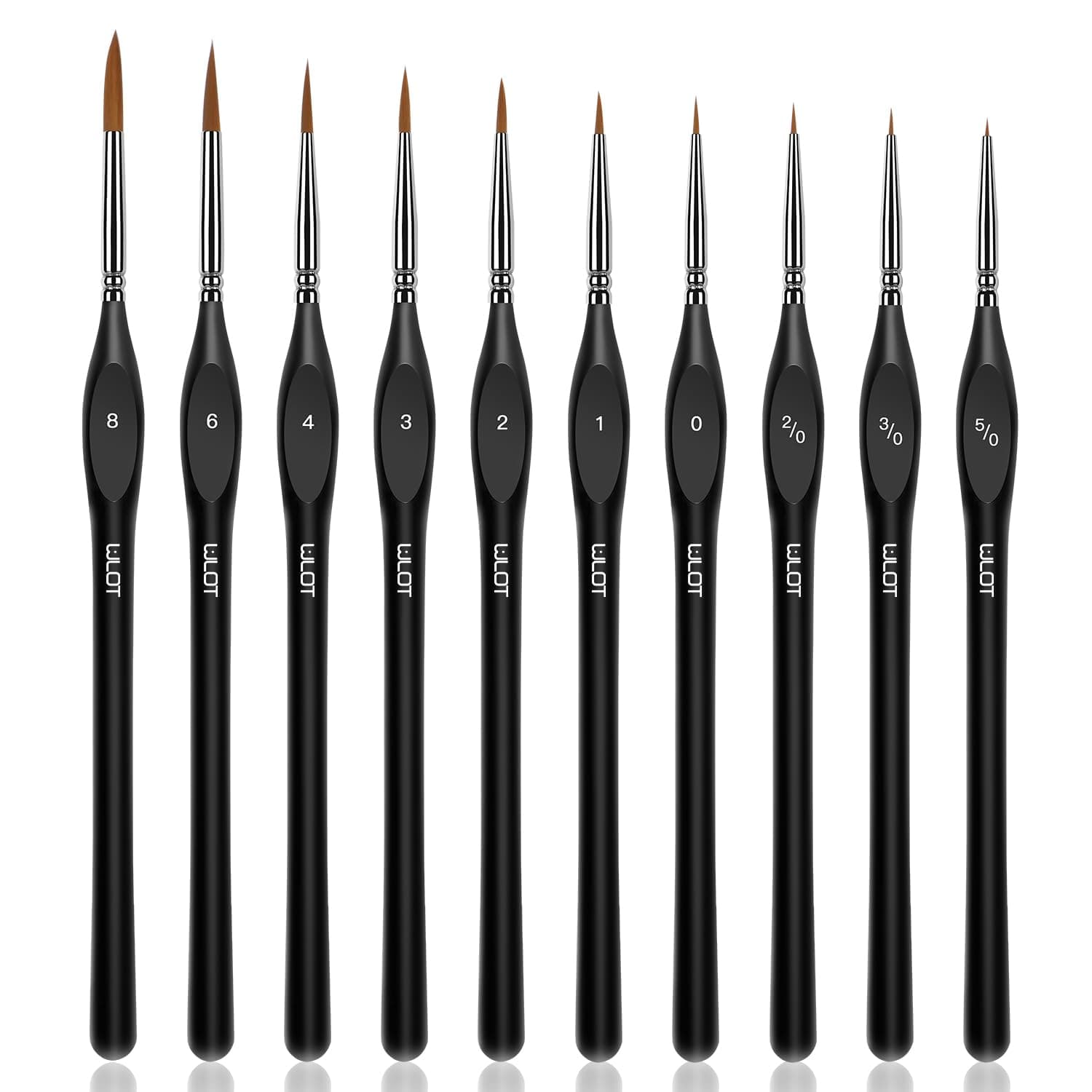 Fine Detail Brushes with Triangular Handles,10 Miniature Brush for Fine Detailing & Art Painting,Acrylic&Nail, Models,Watercolour, Miniatures,Oil, Wargaming Figures.(golden maple series)