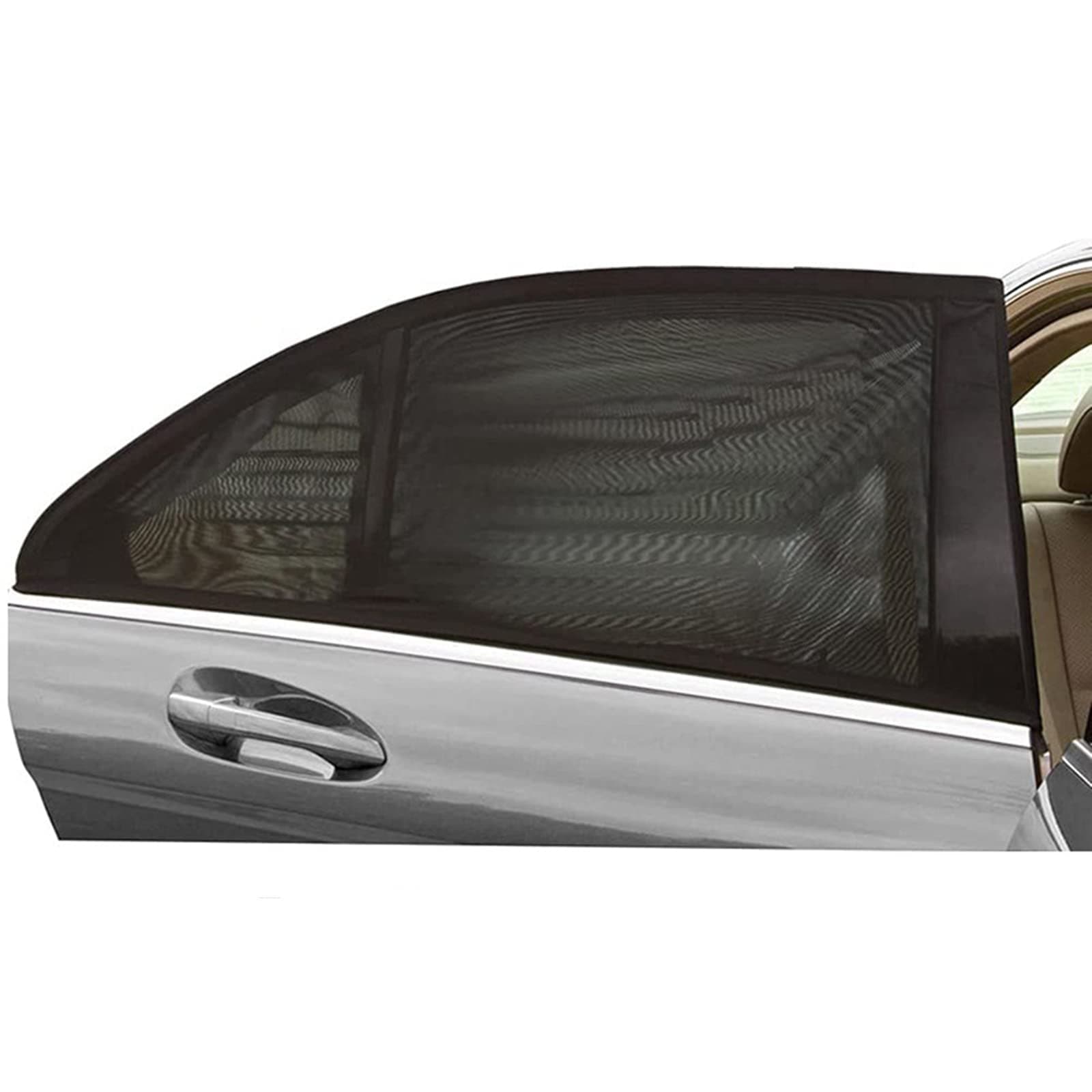 Car Side Window Shade 2 Pack, Rear Window Sunshades Coverage Blocks UV Rays, Privacy Protection for Kids/Baby/Adults/Pets Breathable, After Stretching 49x22inch Fit for Most Cars, Easy to Install