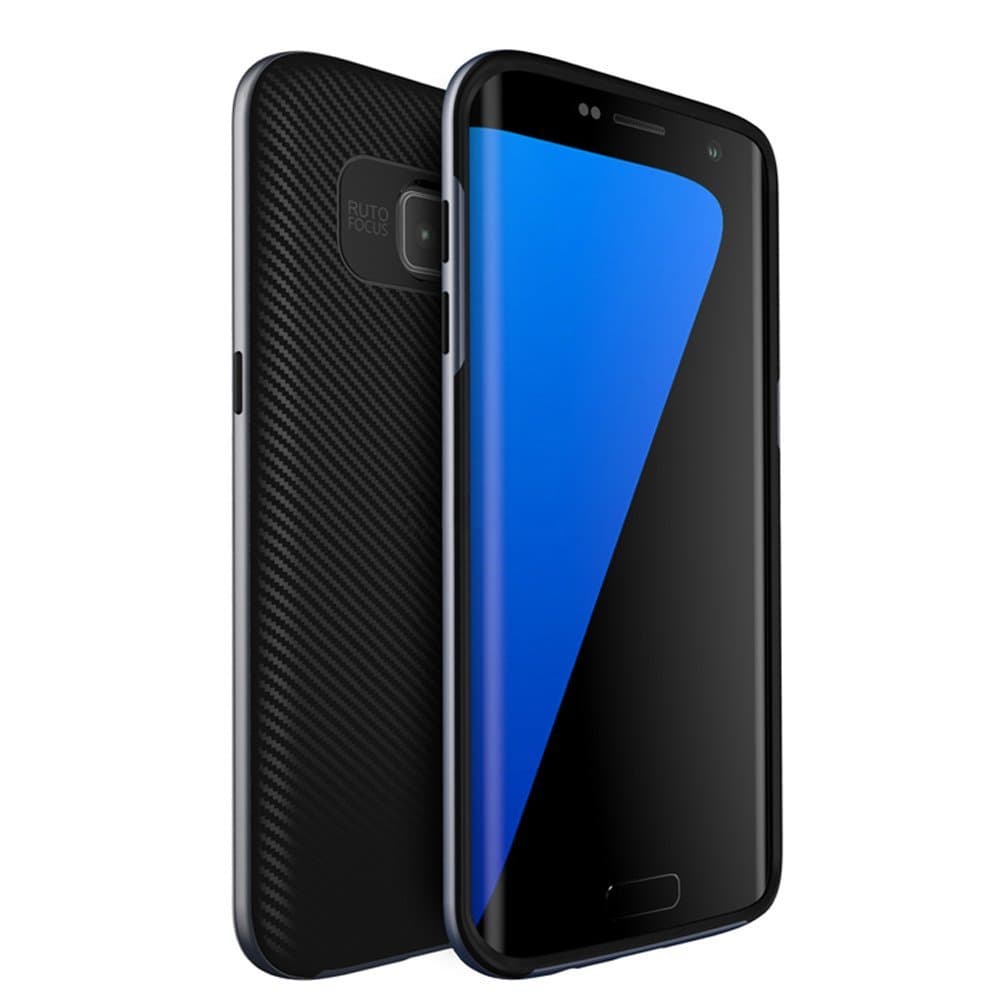 S7 Edge Case, Galaxy S7 Edge Case,MeieaS Bumper Style Premium Case Slim Fit Dual Layer Protective Cover for Samsung Galaxy S7 Edge (Grey)