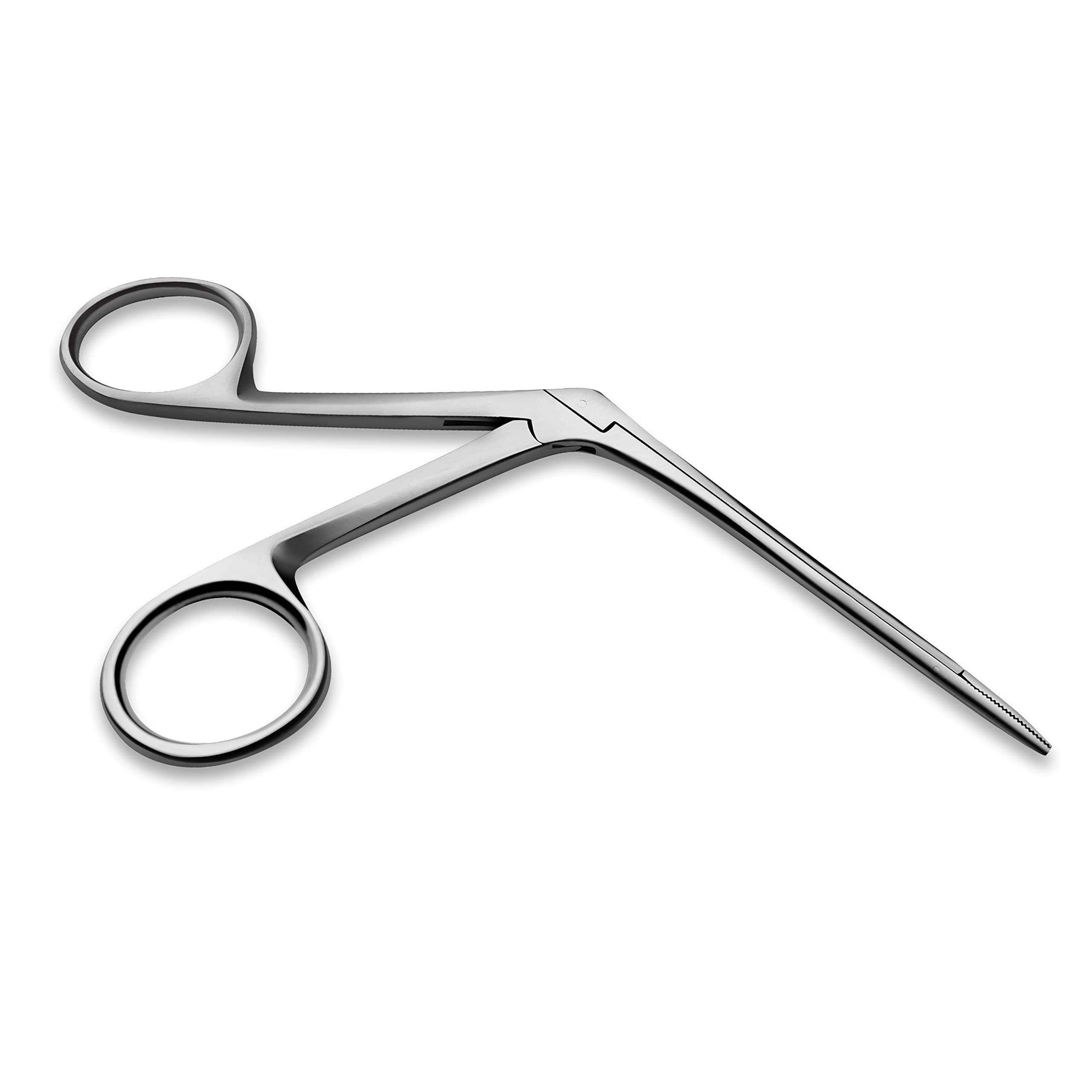 DEXSUR Precise ENT Procedures with Alligator Ear Forceps - Curved Jaw Design, Non-Slip Grip Handle, Fine-Tip, Reusable and Easy to Clean - Micro 3 Inches