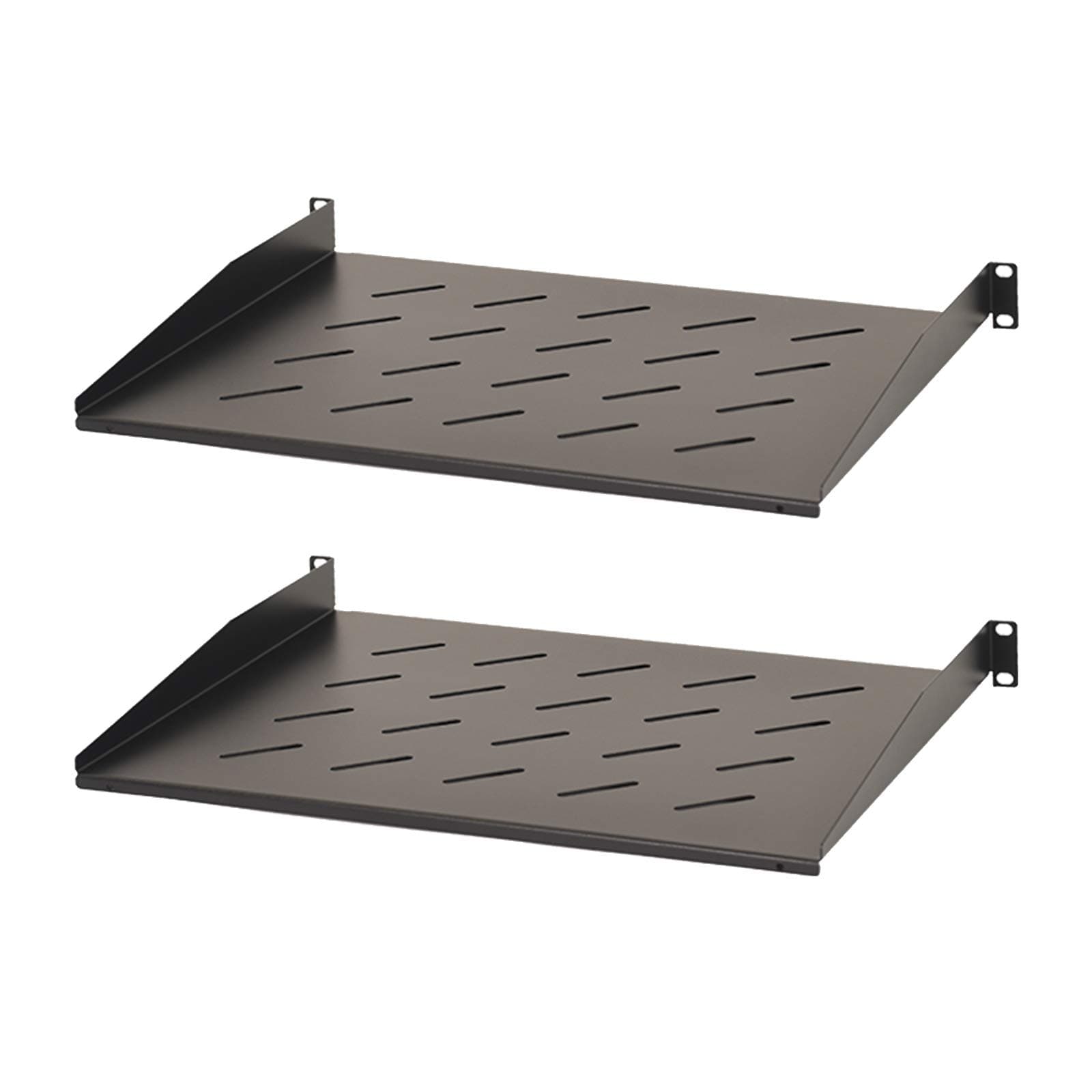 Aeons 1U Universal Server Rack Shelf Vented Rackmount Cantilever Shelf 14" Deep, for 19” IT Network Rack Cabinet Enclosure - Fixed Server Rack Cabinet Shelf 2-Pack