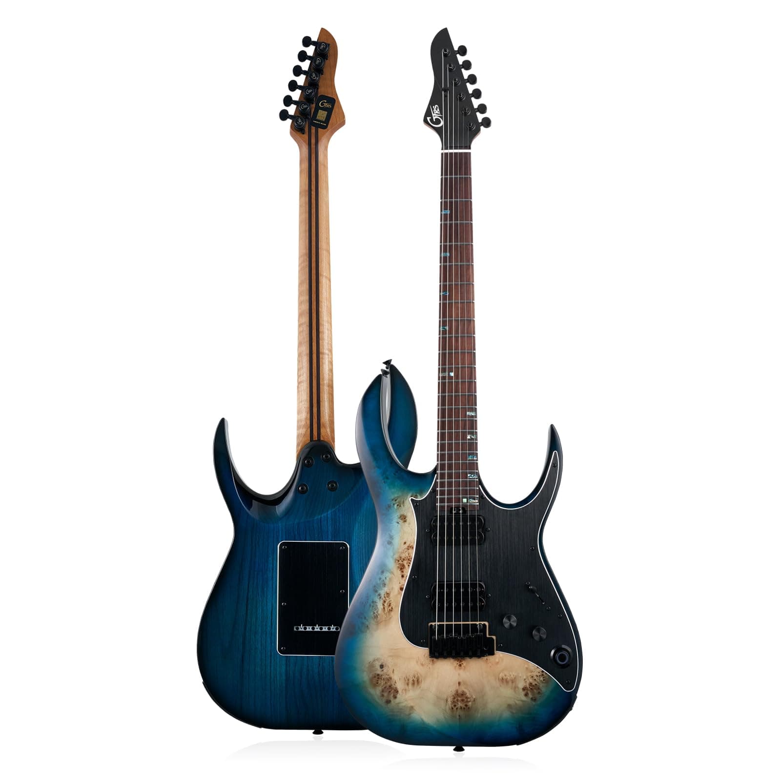 GTRS M810 Smart Electric Guitar with Effect Intelligent System, Practice Guitar Kit Humbucking Pickups, 2 Point Bridge Right Hand for Beginner, Performance, Blue Burst