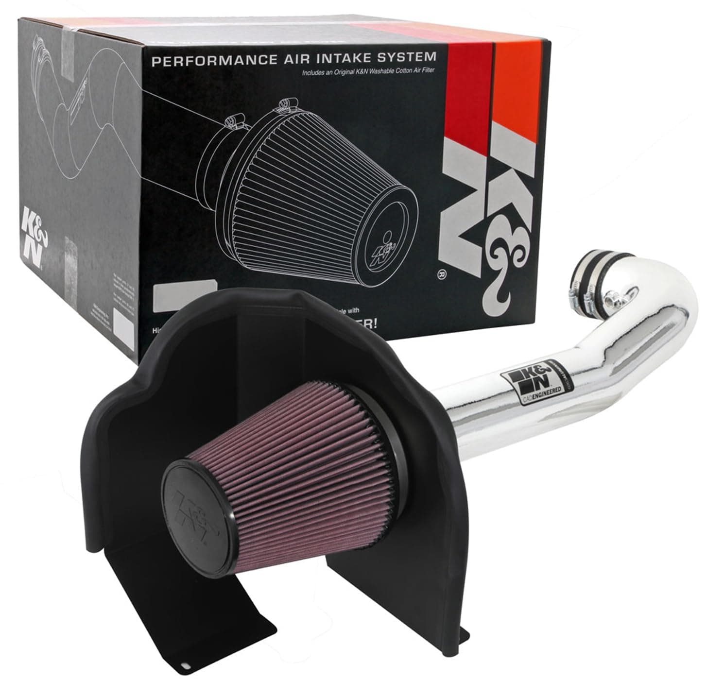 K&N Cold Air Intake Kit: High Performance, Guaranteed to Increase Horsepower: Fits 2014-2020 Chevy/GMC/Cadillac (Silverado 1500, Suburban, Tahoe, Sierra 1500, Yukon, Yukon Denali, Escalade) 77-3082KP
