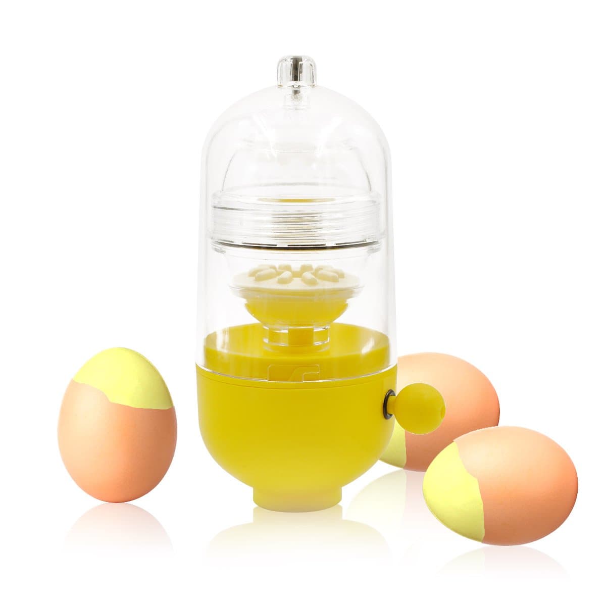 Egg Scrambler Shaker Whisk in Shell Hand Powered Golden Egg Maker - Mix and Scrambled Eggs Inside the Egg Shell - Scramble Egg Cracker Without Breaking