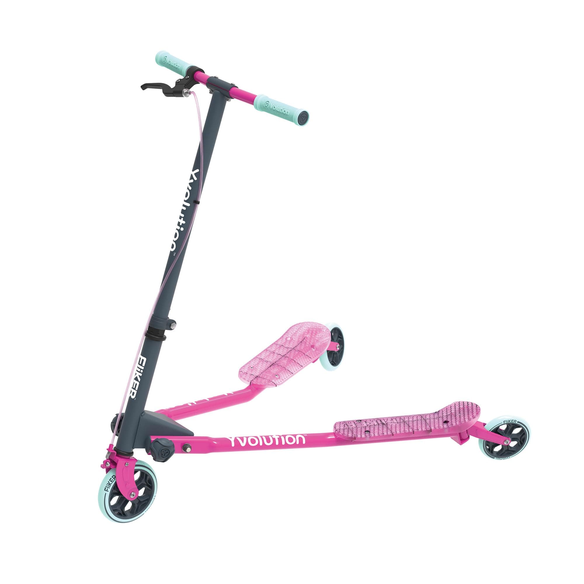 Y Fliker A3/Pro Drift Scooter – 3-Wheel Wiggle Scooter for Kids Ages 7+ – Self-Propelling, Foldable Design with Hand Brake – Max Weight 175/220 lbs