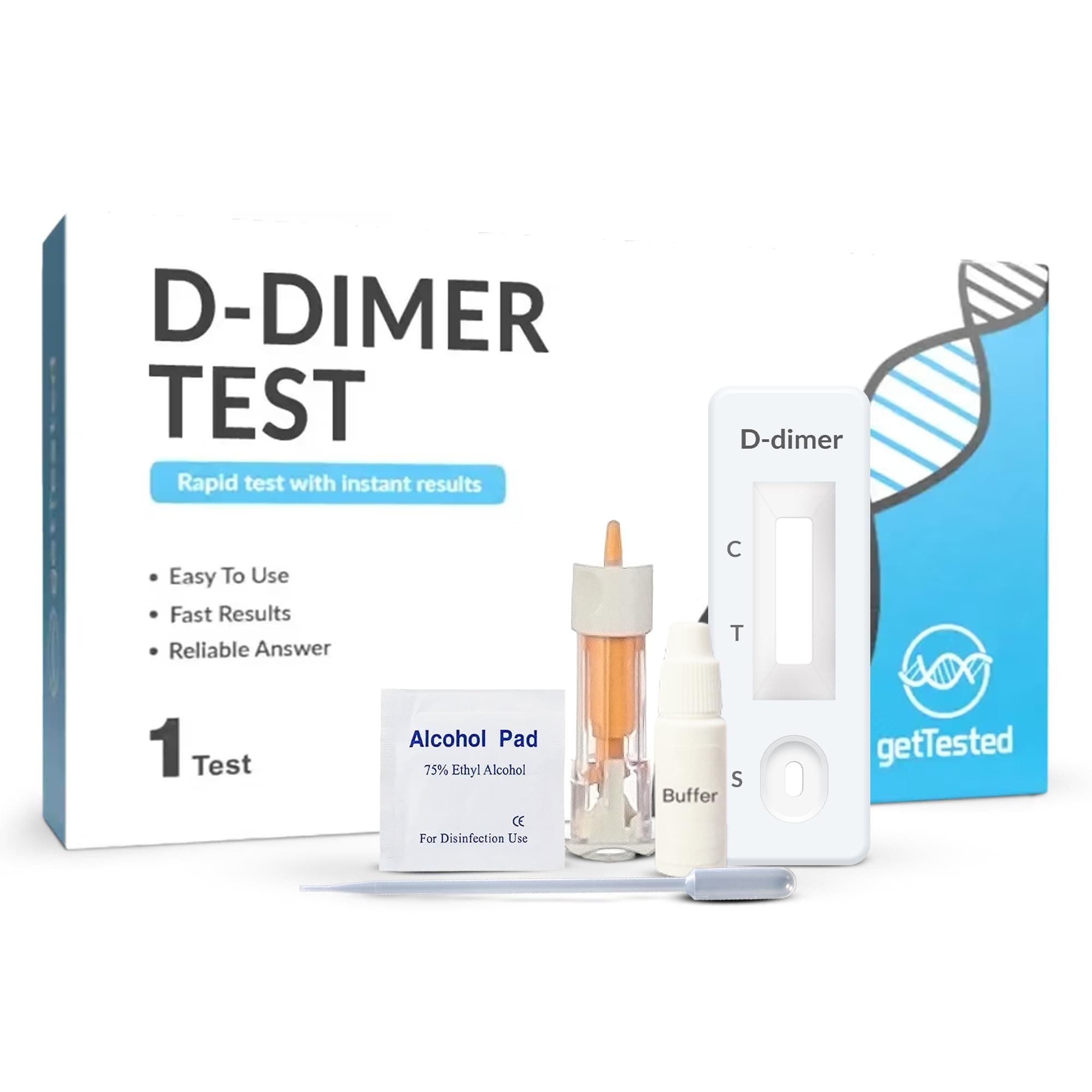 – GetTested D-Dimer Test Kit, At-Home Blood Clot Risk Screening, Rapid Results in 10 Minutes, Simple Sample Collection, Accurate, Convenient, and Easy to Use