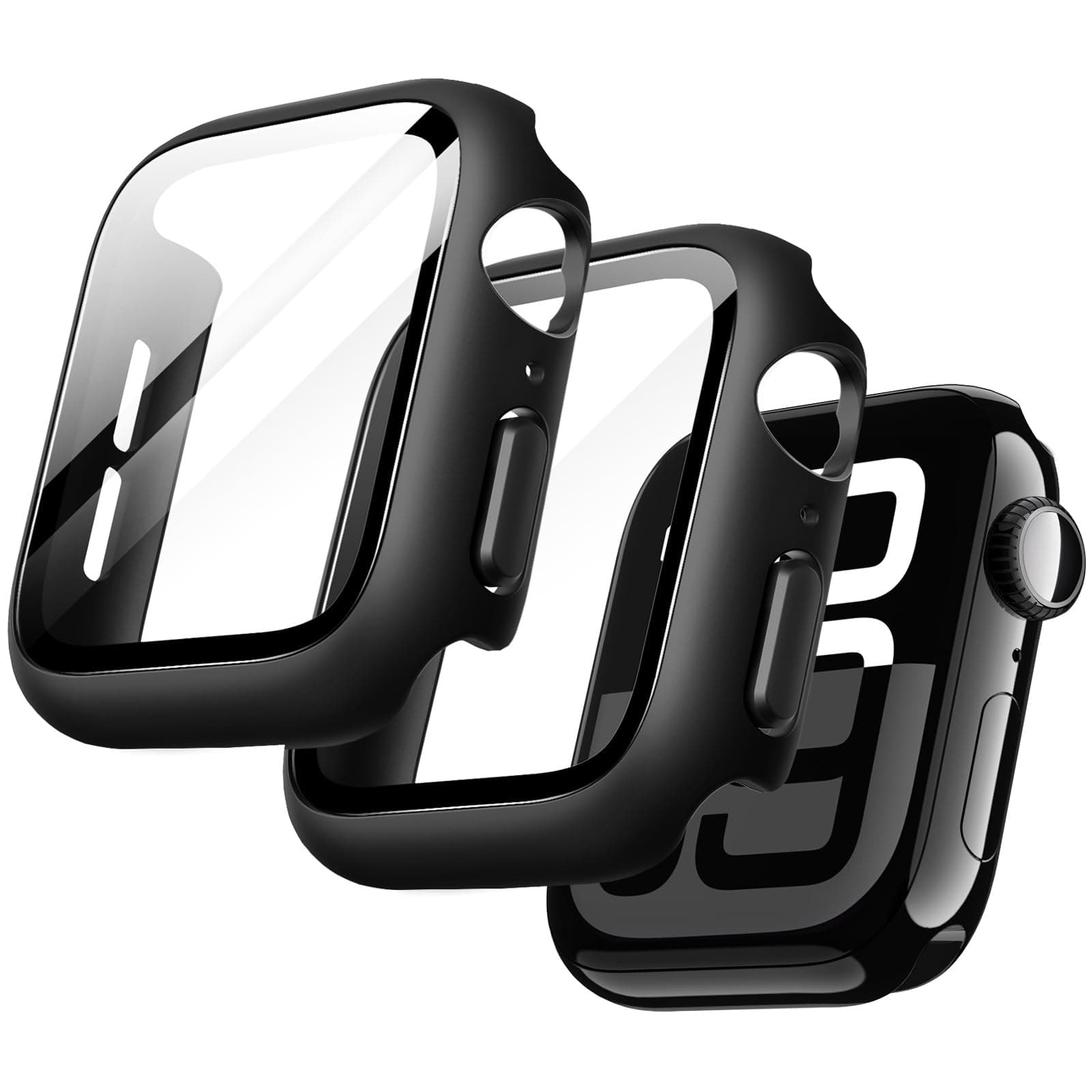 JETech Case with Screen Protector for Apple Watch Series 11/10 46mm, Overall Protective Cover, Built-in Tempered Glass Film High Sensitivity, 2 Pack (Black)
