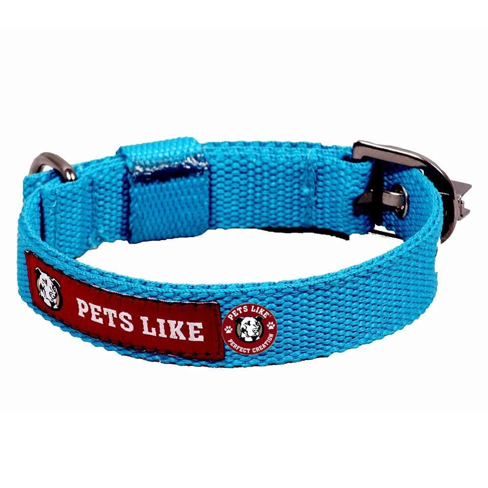Pets Like Dog Collars | Dog Collar for Puppies | Dog Body Belt Polyester Comes with Sky Blue Color (20mm) for Small Dogs.