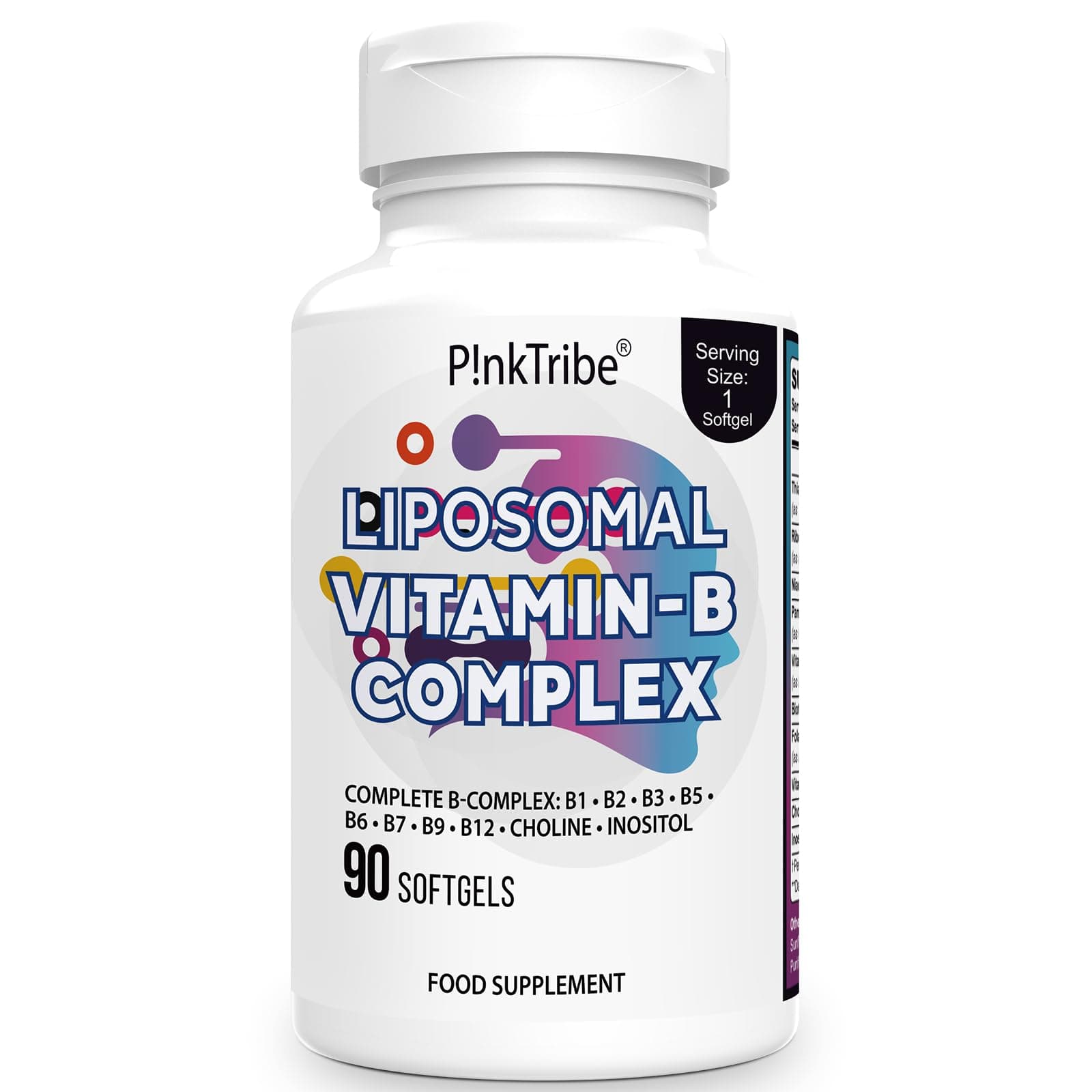 Liposomal Vitamin B Complex Softgels - 9 Methylated B Vitamins for Easy Absorbed, Vitamin B6, Folate & Inositol, 10x Better Absorption, One Softgel a Day, 90 Softgels (Pack of 1)