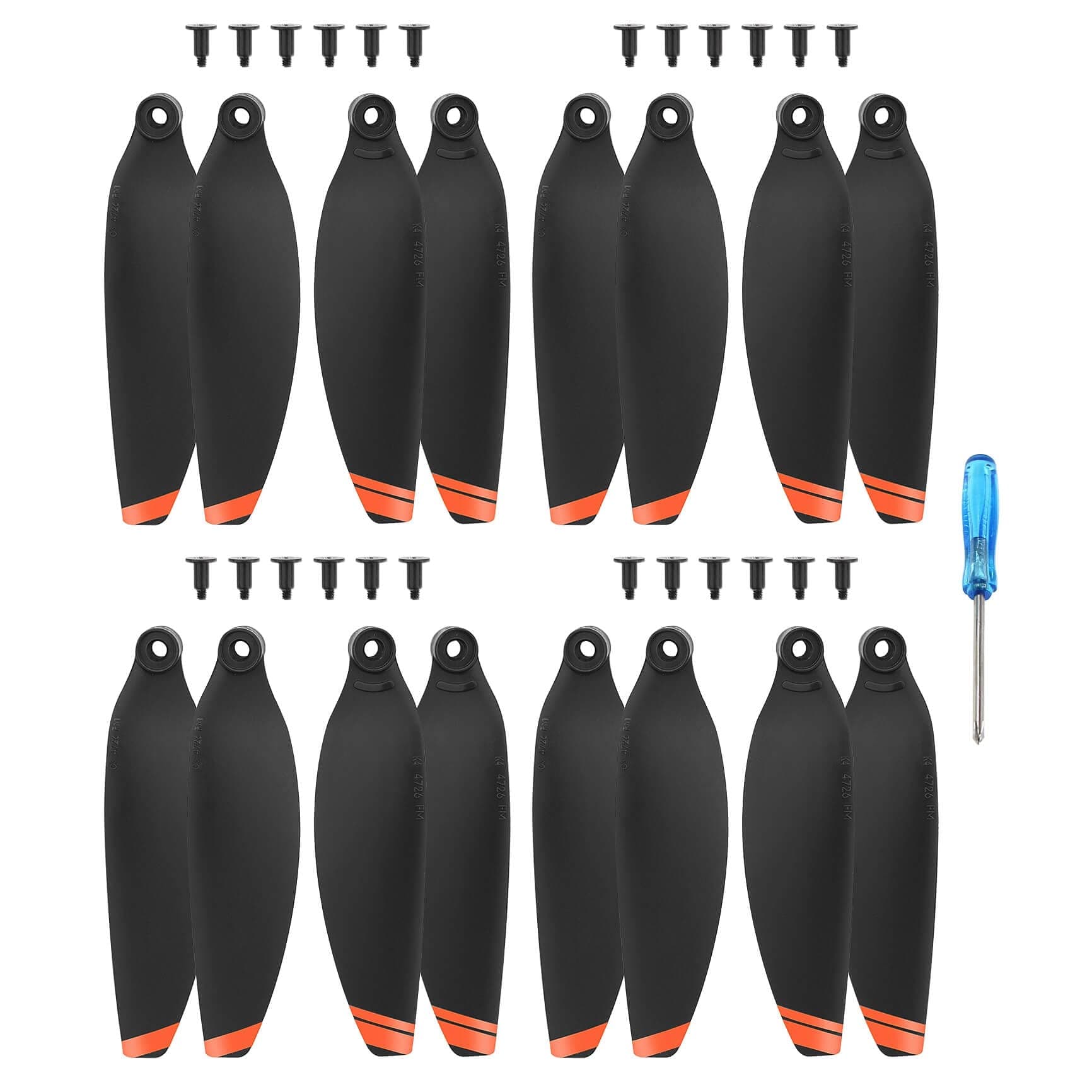 HeiyRC Mavic Mini 2 Propeller 16pcs Replacement Blades Props for DJI Mini 2 Drone Spare Airscrew Parts,Black Orange