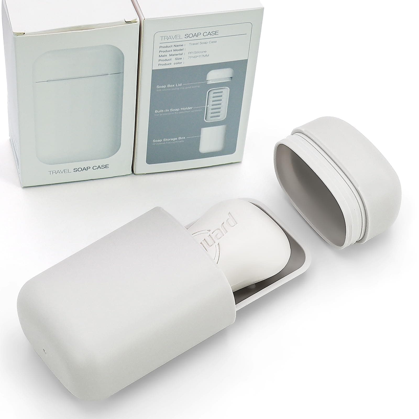 Leak Proof Travel Soap Case with Draining Layer, Portable Soap Container for One Regular Bar Soap, Shatter-Proof Soap Holder for Traveling,Camping,Gym,Outdoor,Compact Bar Soap Caddy (Gray)