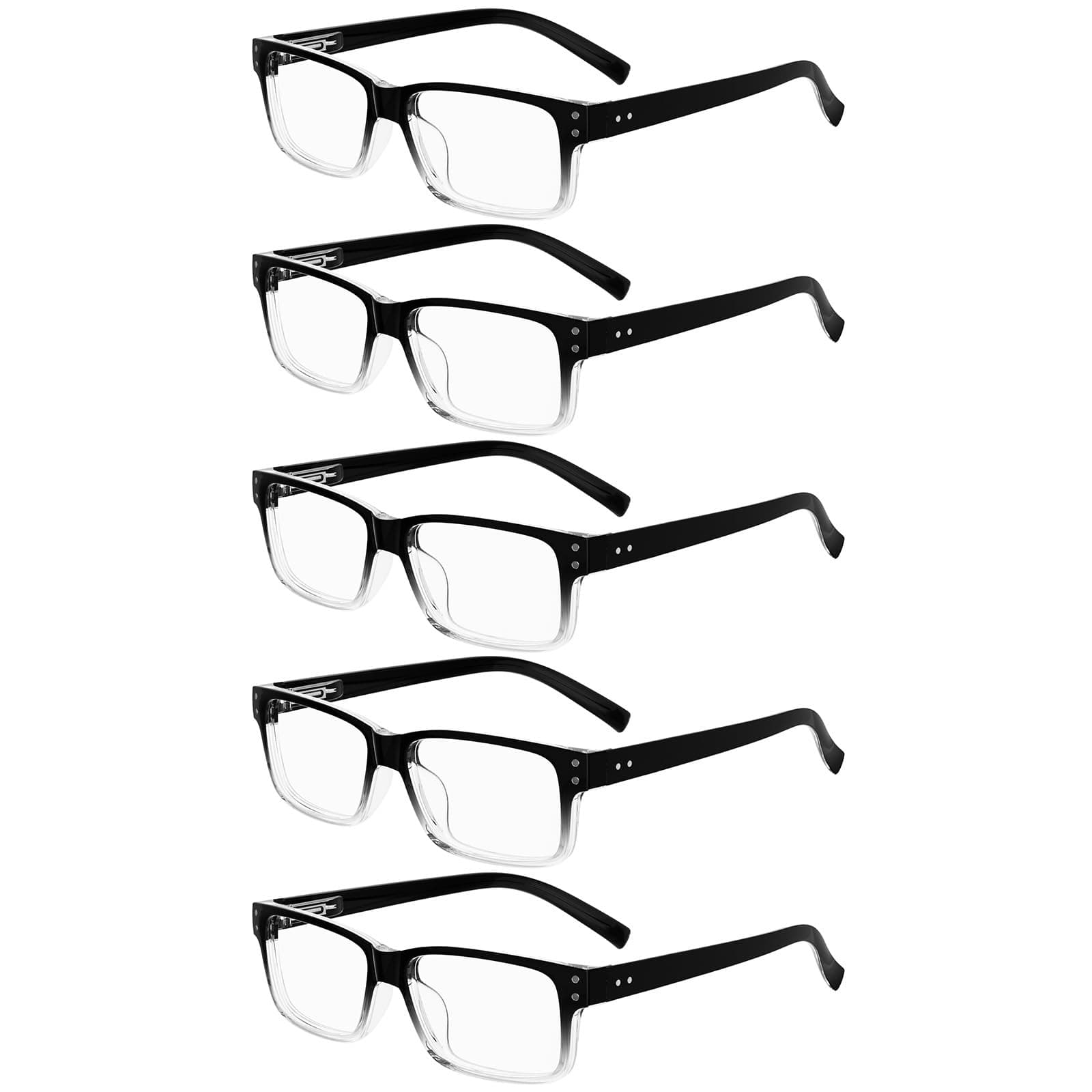 Eyekepper Vintage Reading Glasses for Men - 5 Pack Spring Hinges Classic Readers