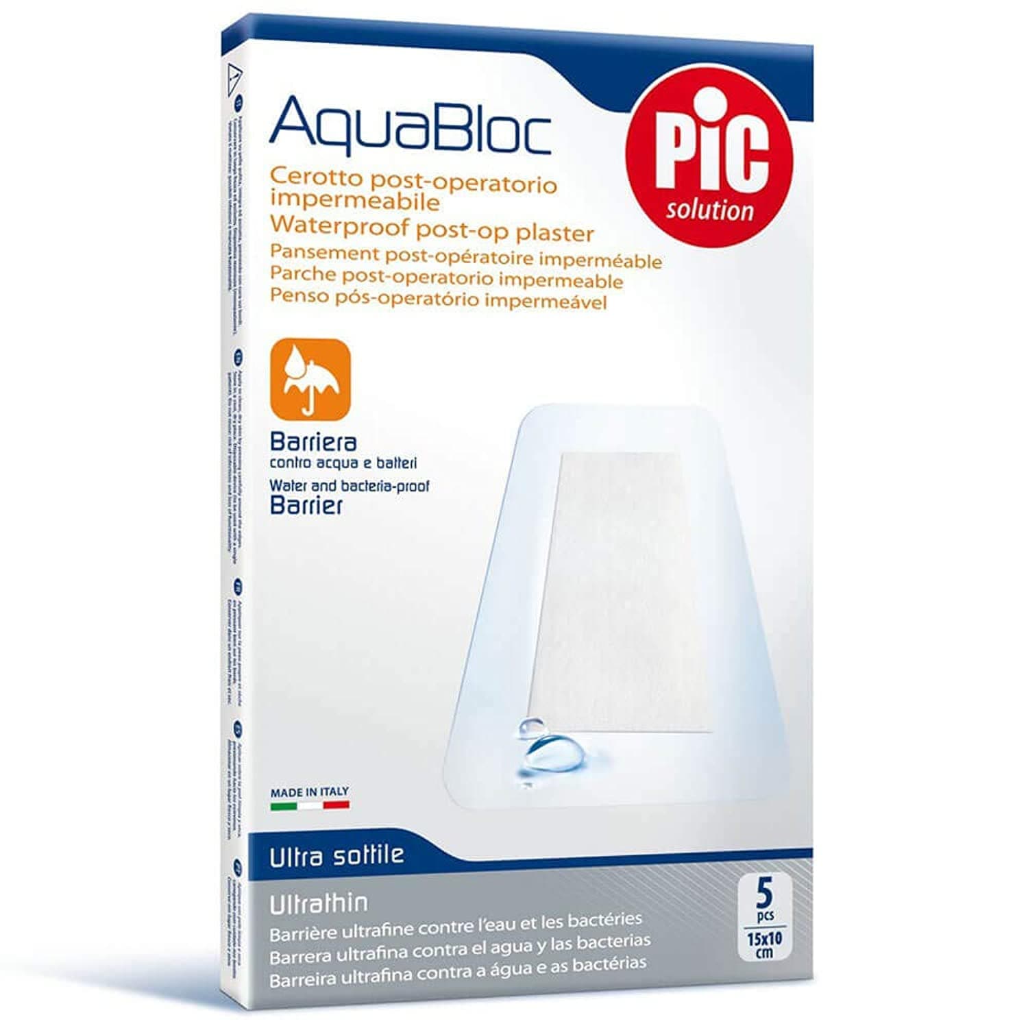 Aquabloc Waterproof Post-Op Plasters 15CM*10CM 5's