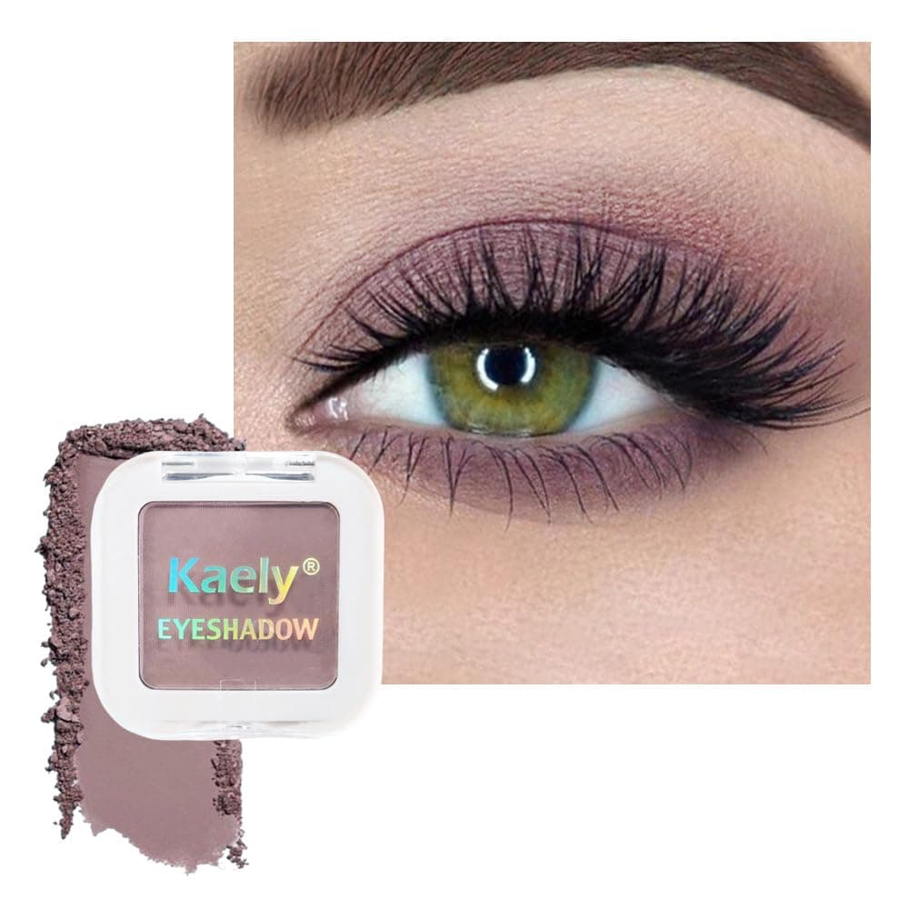 Kaely Pressed Single Eyeshadow Makeup, Mauve Taupe Monochrome Matte Eye Shado...
