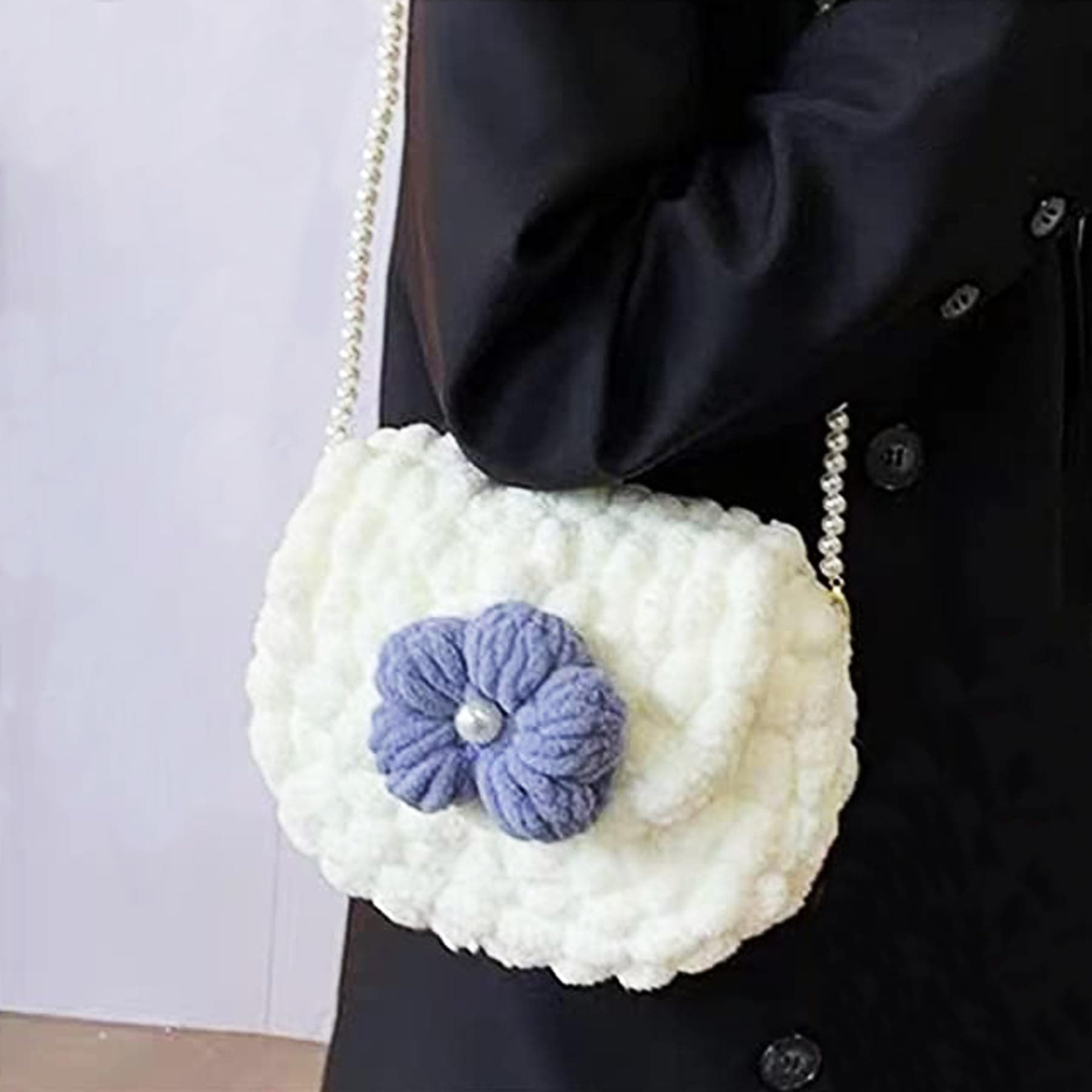 Allazone 37 PCS Clear Mesh Canvas Sheets for Embroidery, Mesh Sheets with 2 Color Acrylic Yarn for DIY Sewing Bag