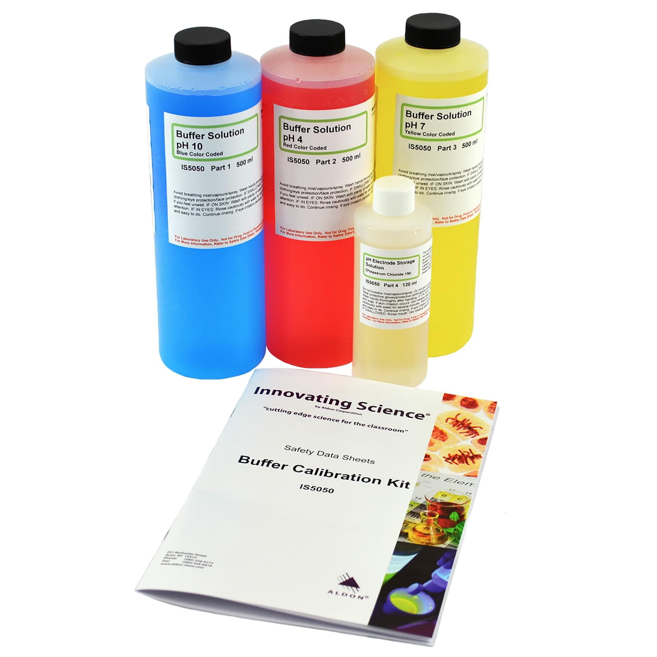 Innovating Science pH Buffer Calibration Kit - 500mL Each pH 4, 7, 10 & 4oz KCl - The Curated Chemical Collection